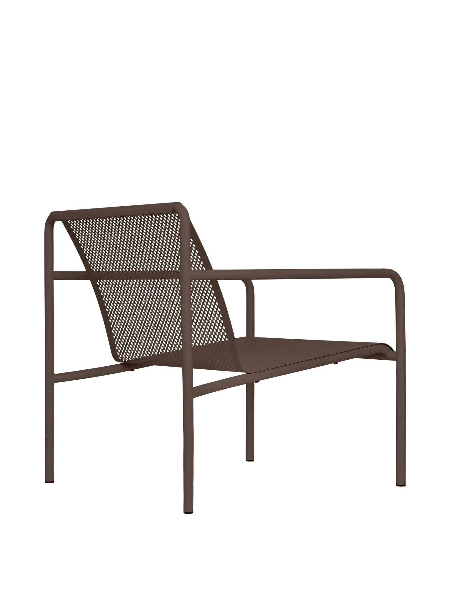 Dapple Lounge Chair with Arms - Dark Chocolate, Steel