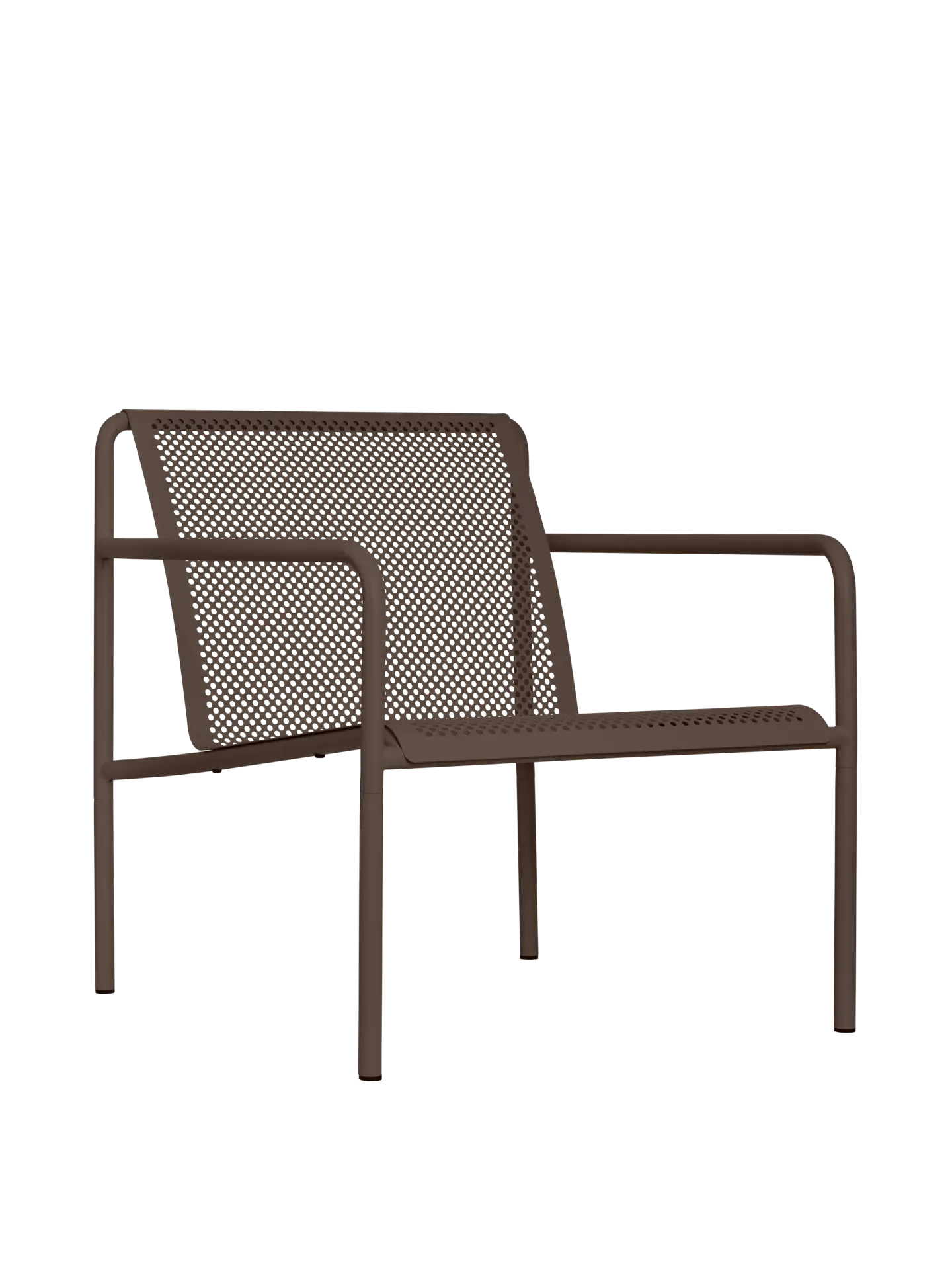 Dapple Lounge Chair with Arms - Dark Chocolate, Steel