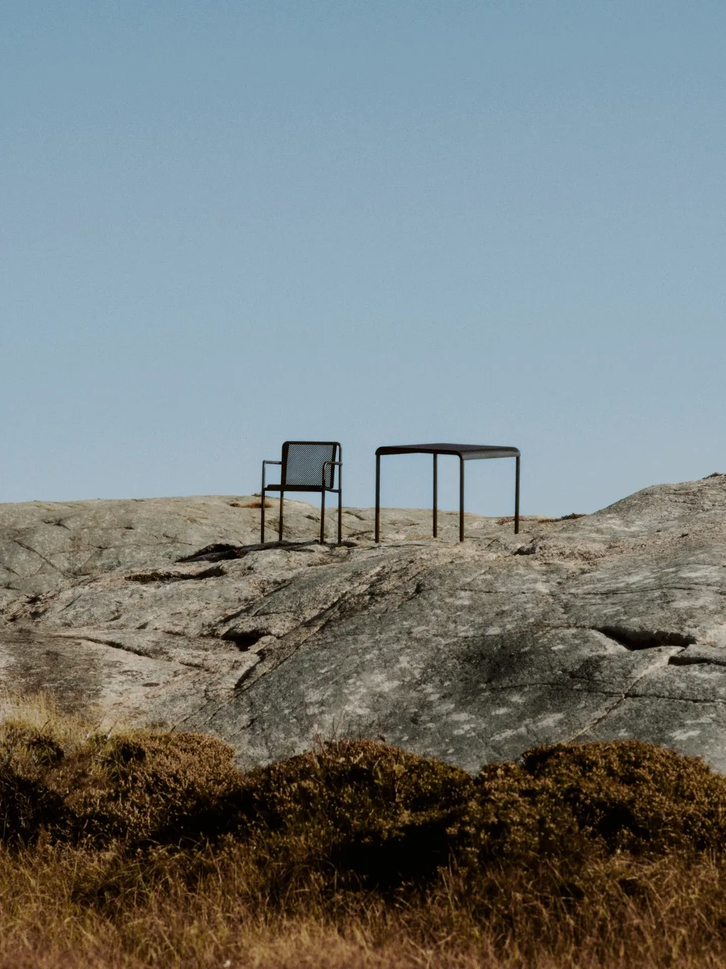 Dapple Square Dining Table - Dark Chocolate, Steel
