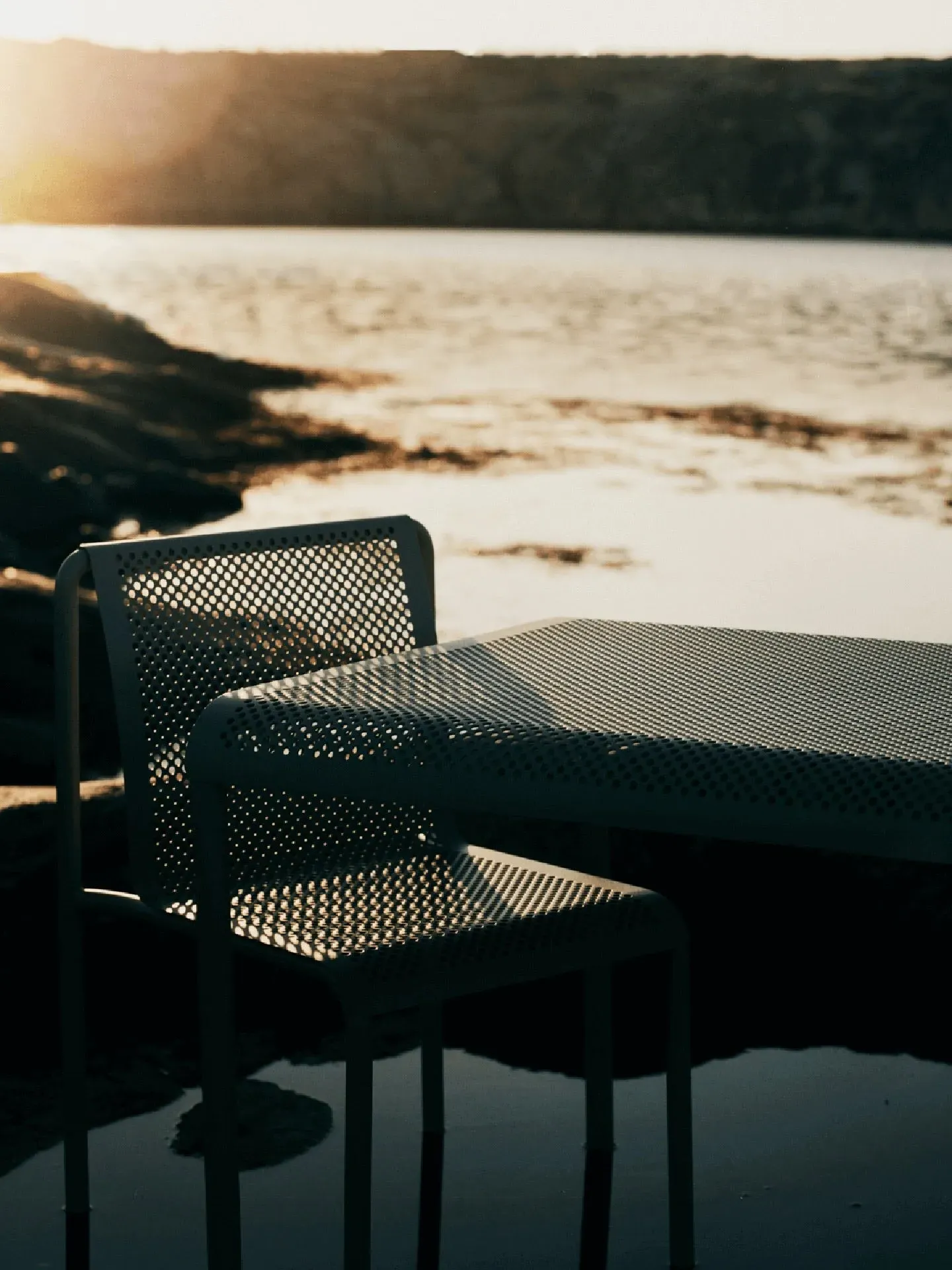 Dapple Square Dining Table - Tea Green, Steel