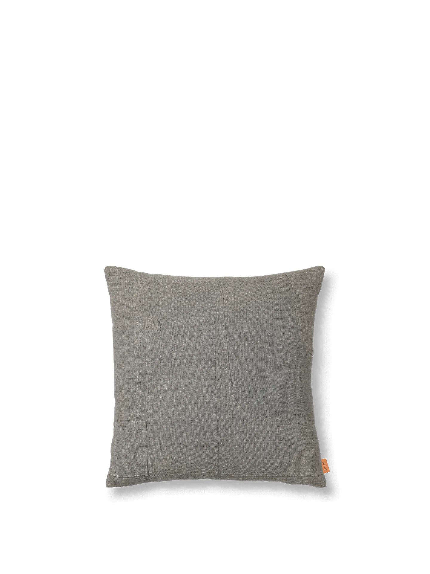 Darn Cushion Cover - Blue Grey, Cotton Linen image