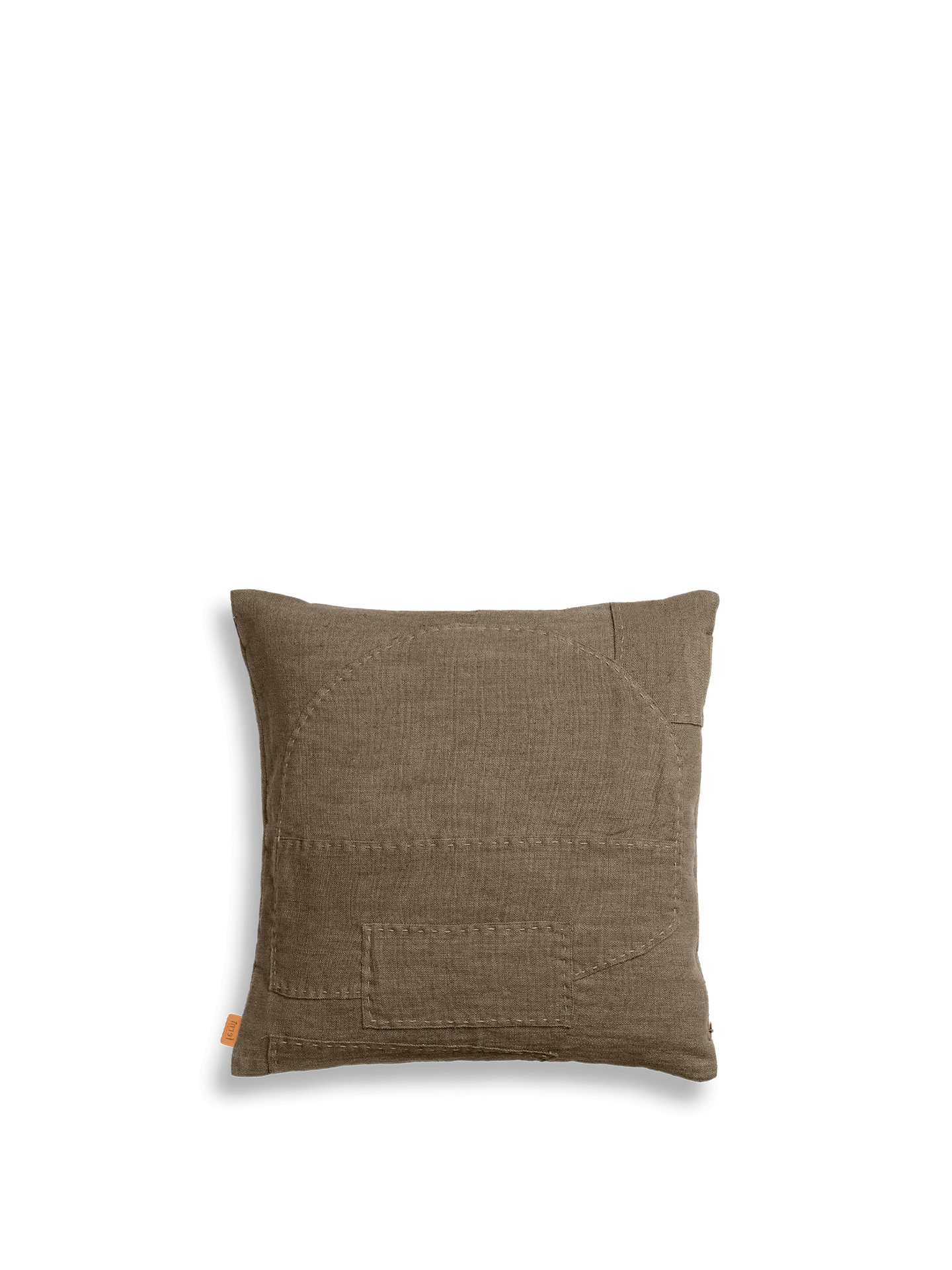 Darn Cushion Cover - Dark Taupe, Cotton Linen