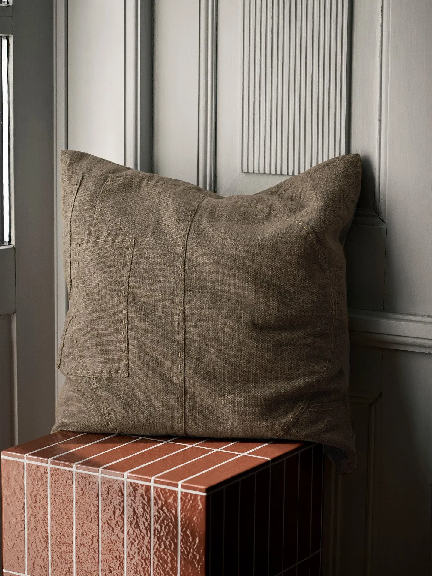 Darn Cushion - Dark Taupe