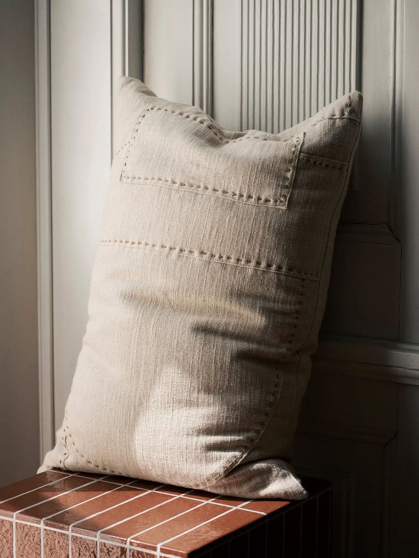 Darn Rectangular Cushion - Natural