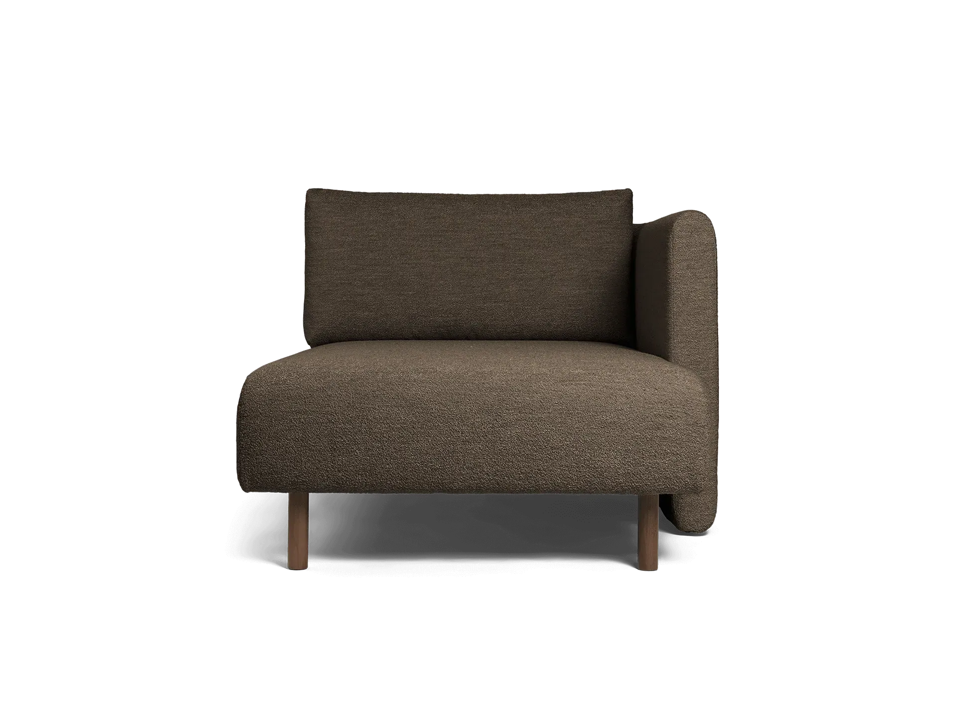 Dase Chaise Longue Left - Dark Brown, Bouclé