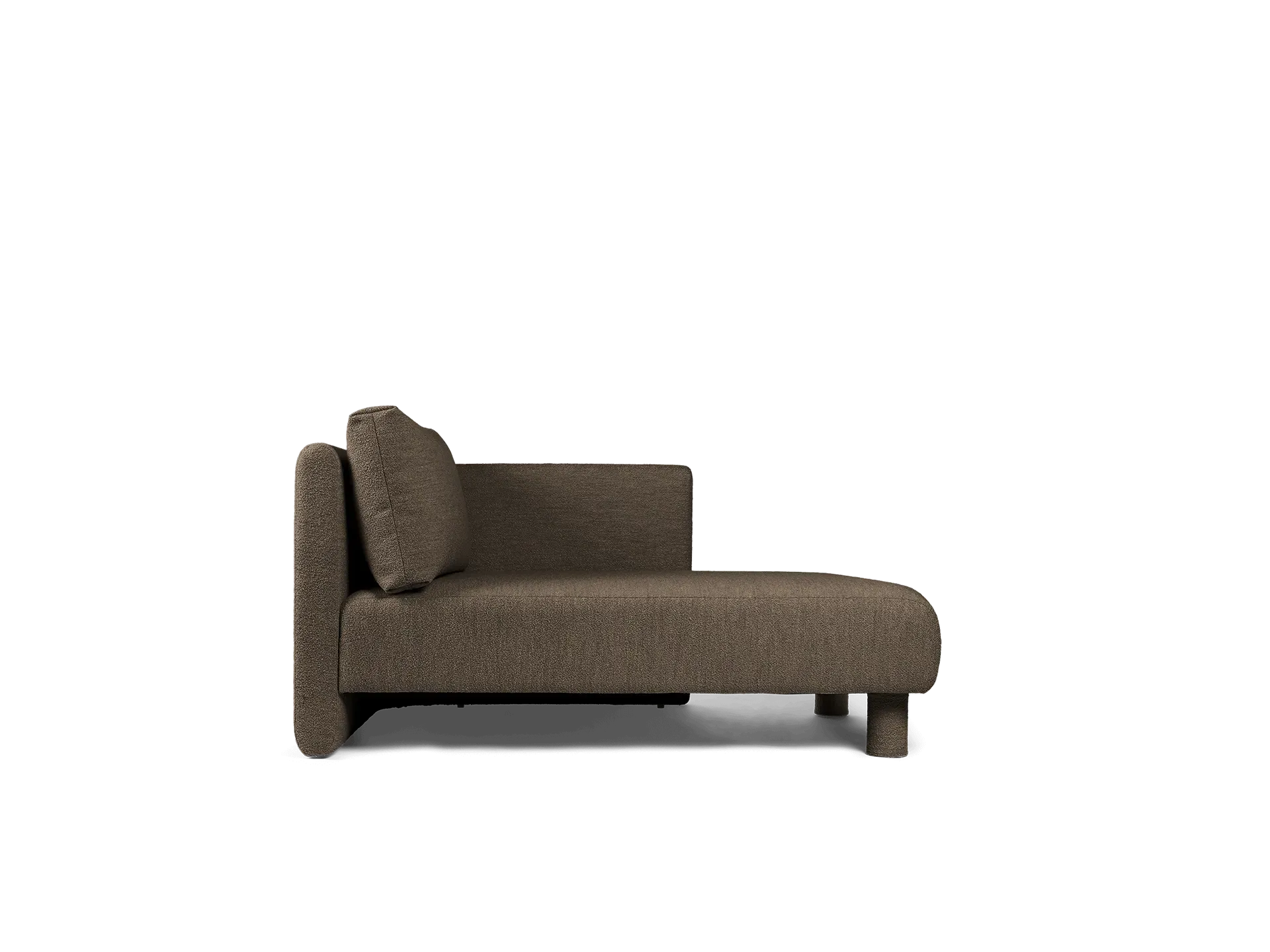 Dase Chaise Longue Left - Dark Brown, Bouclé