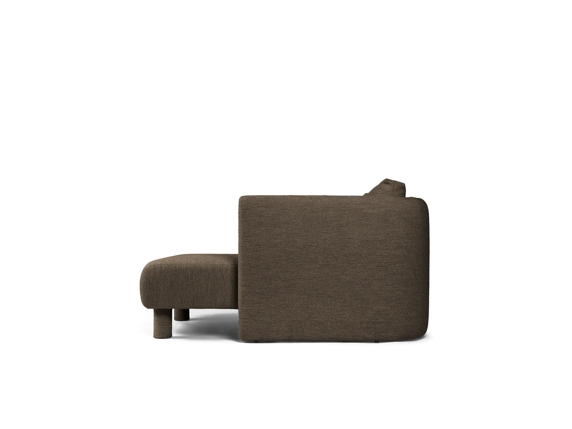Dase Chaise Longue Left - Dark Brown, Bouclé