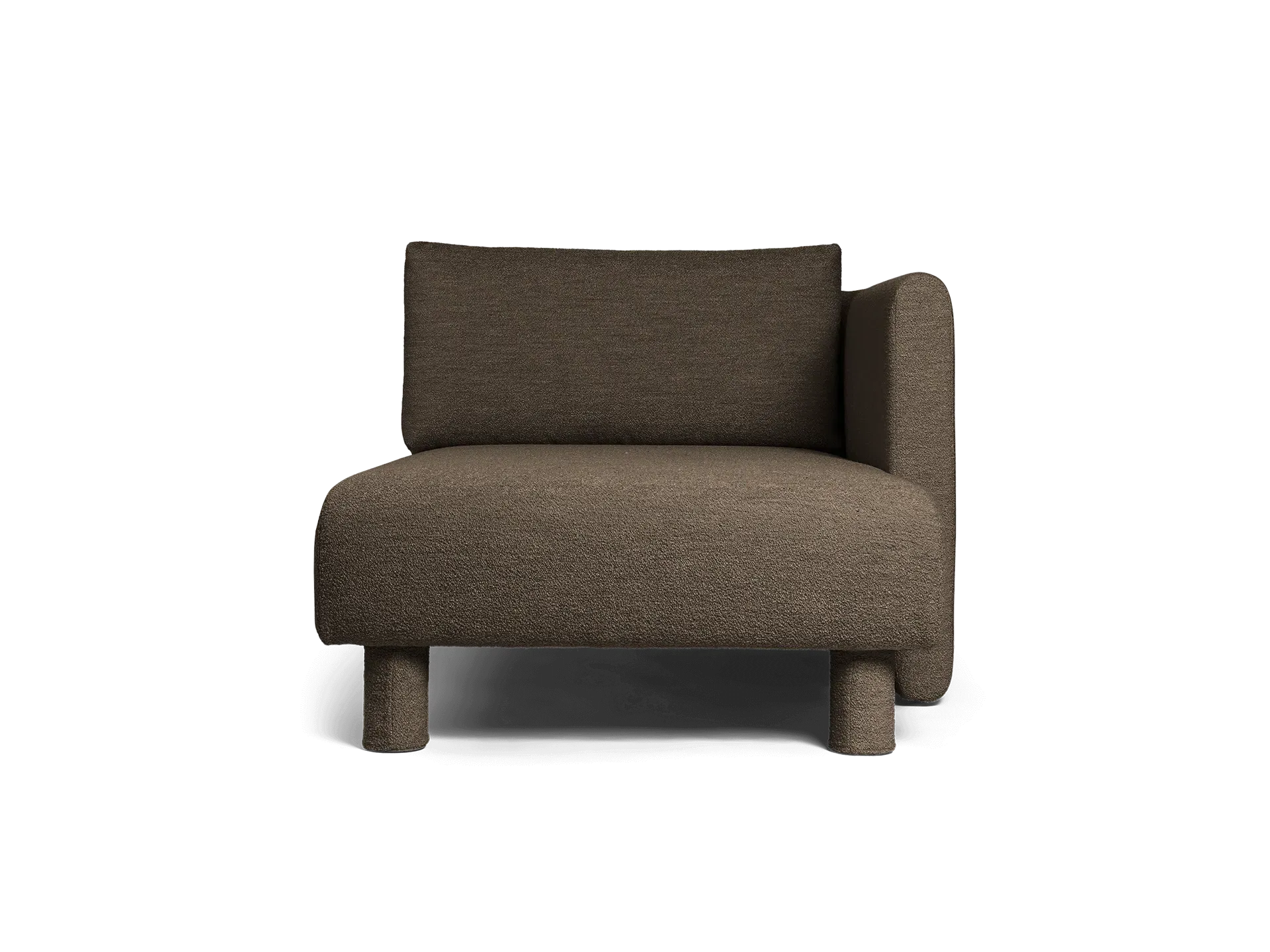 Dase Chaise Longue Left - Dark Brown, Bouclé image