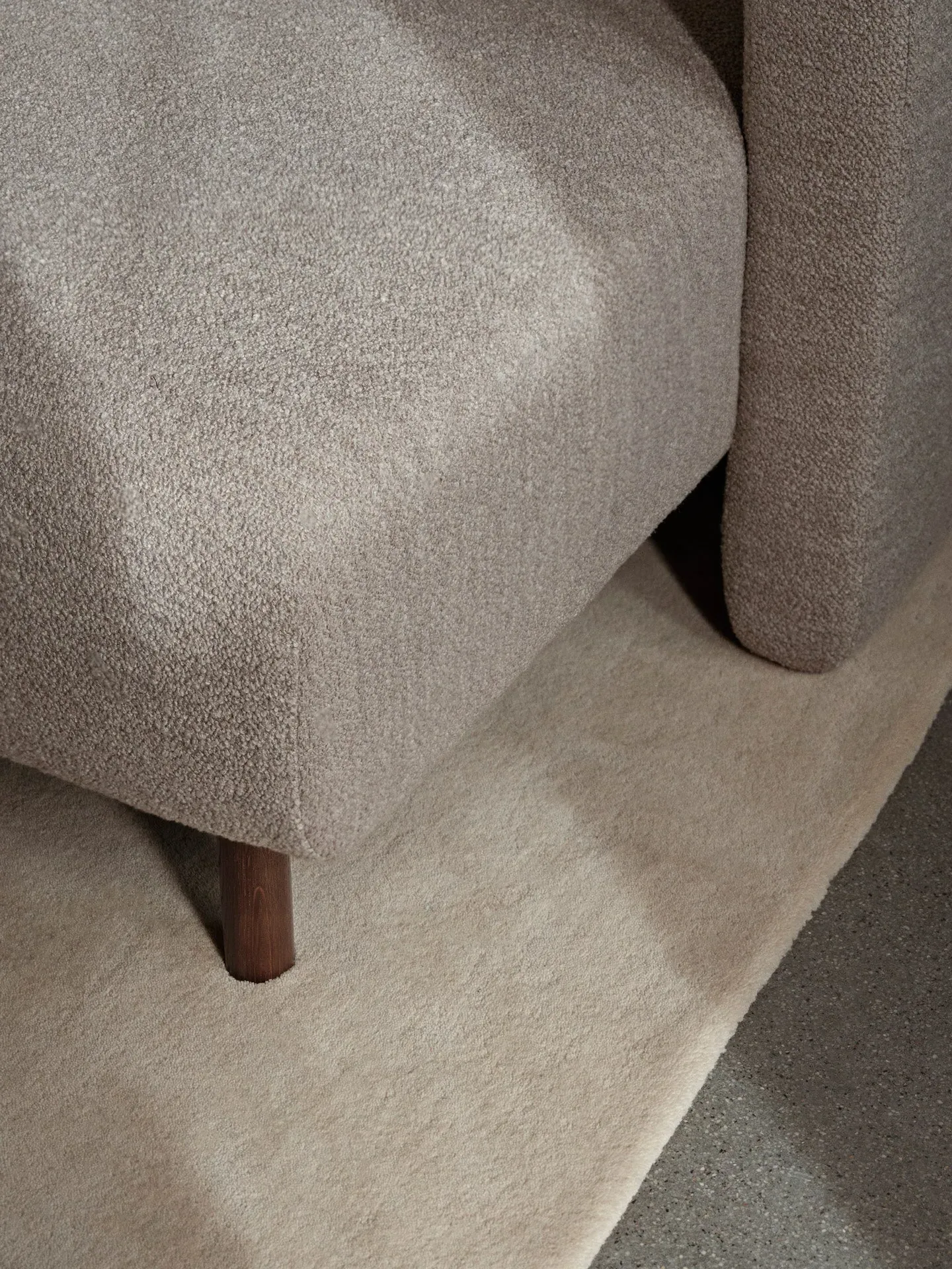 Dase Chaise Longue Left - Natural, Bouclé