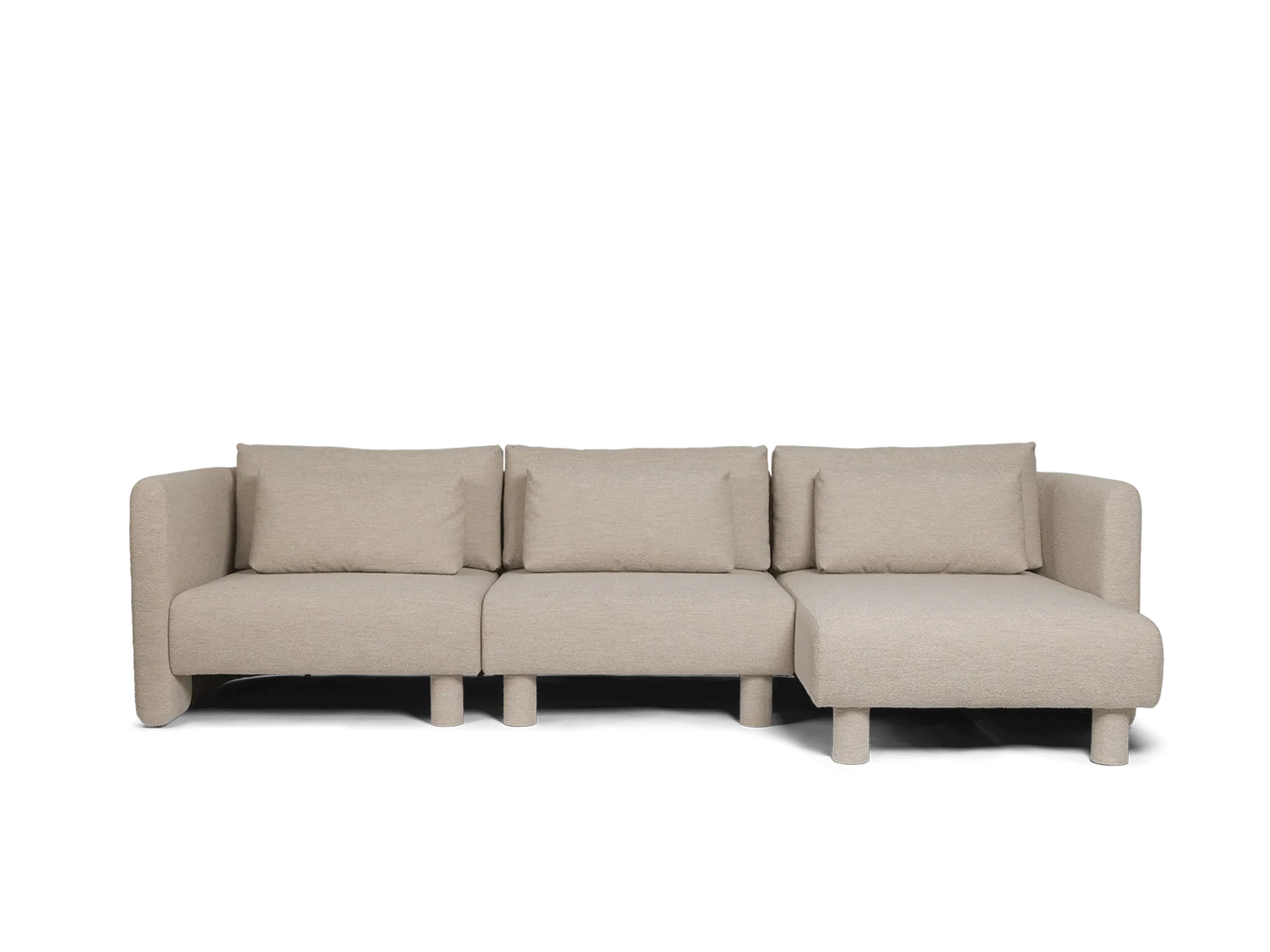 Dase Chaise Longue Left - Natural, Bouclé