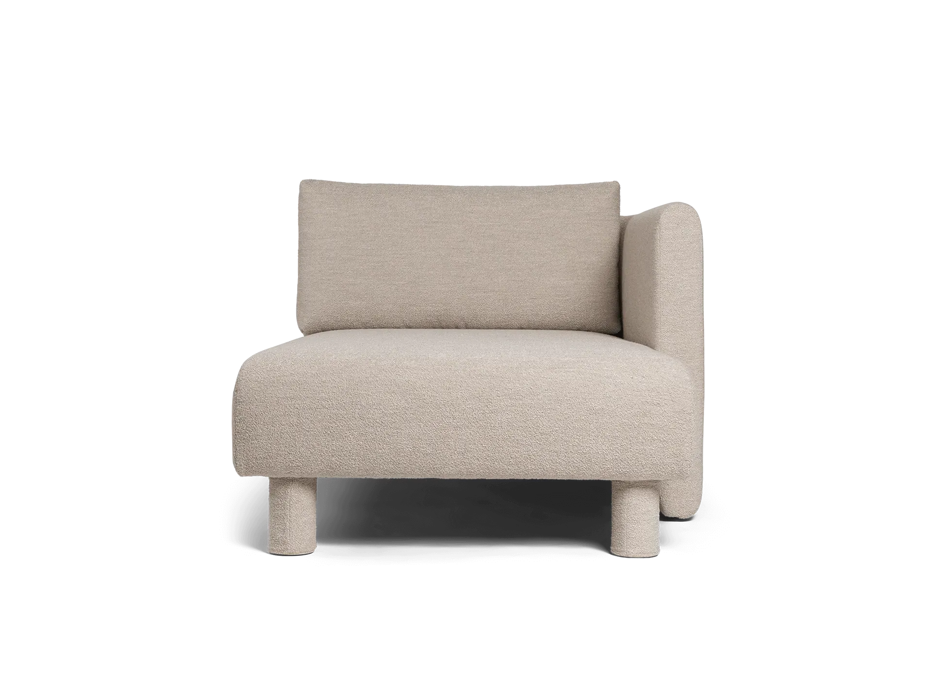 Dase Chaise Longue Left - Natural, Bouclé