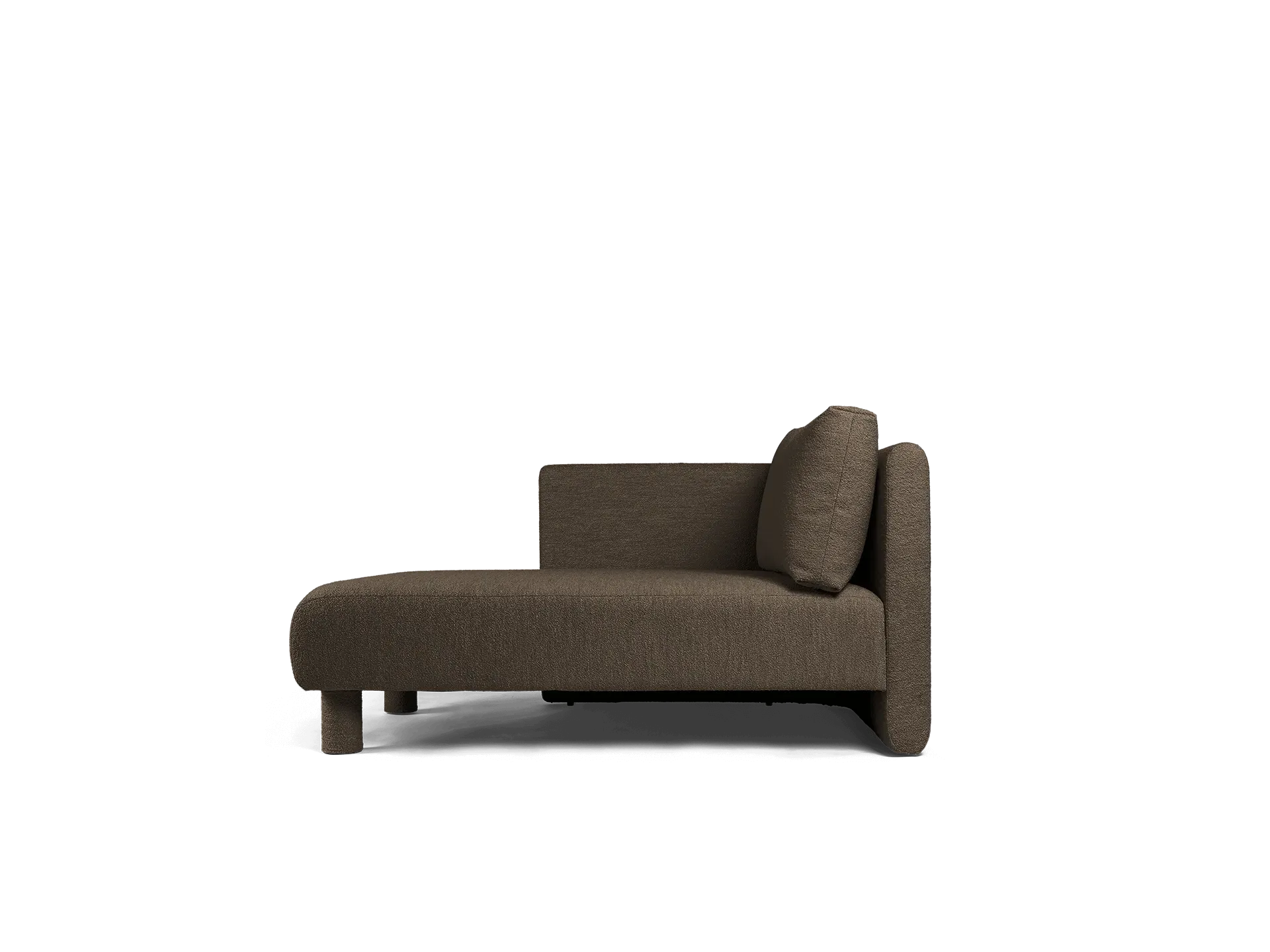 Dase Chaise Longue Right - Dark Brown, Bouclé