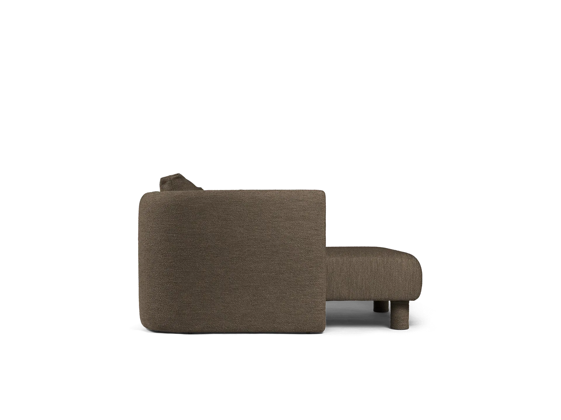 Dase Chaise Longue Right - Dark Brown, Bouclé