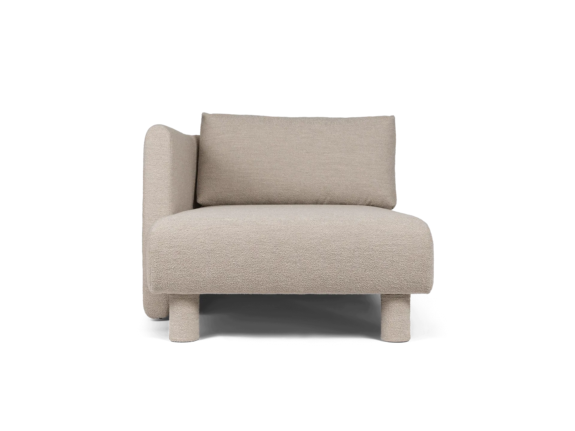 Dase Chaise Longue Right - Natural, Bouclé