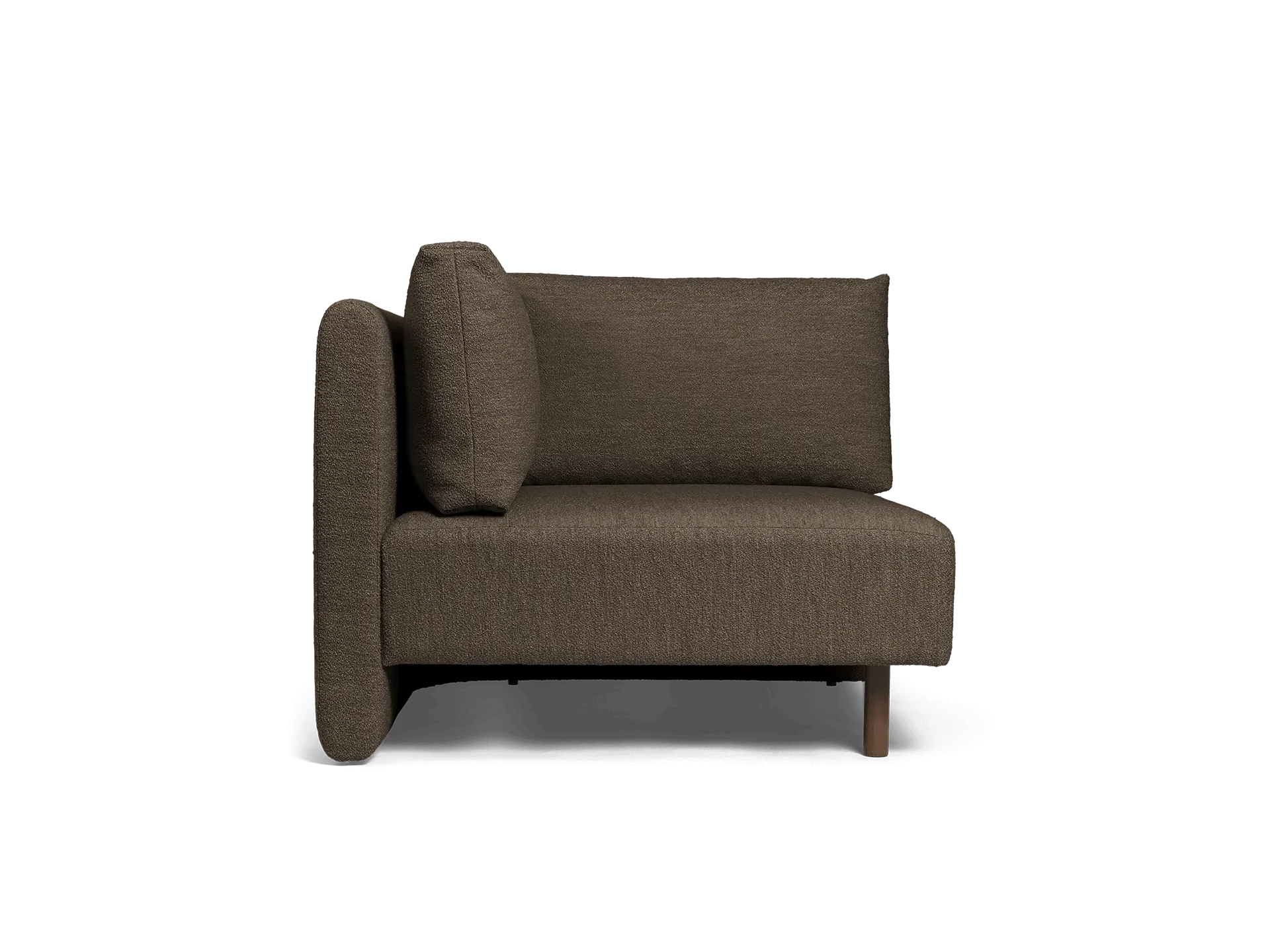 Dase Corner Sofa - Dark Brown, Bouclé