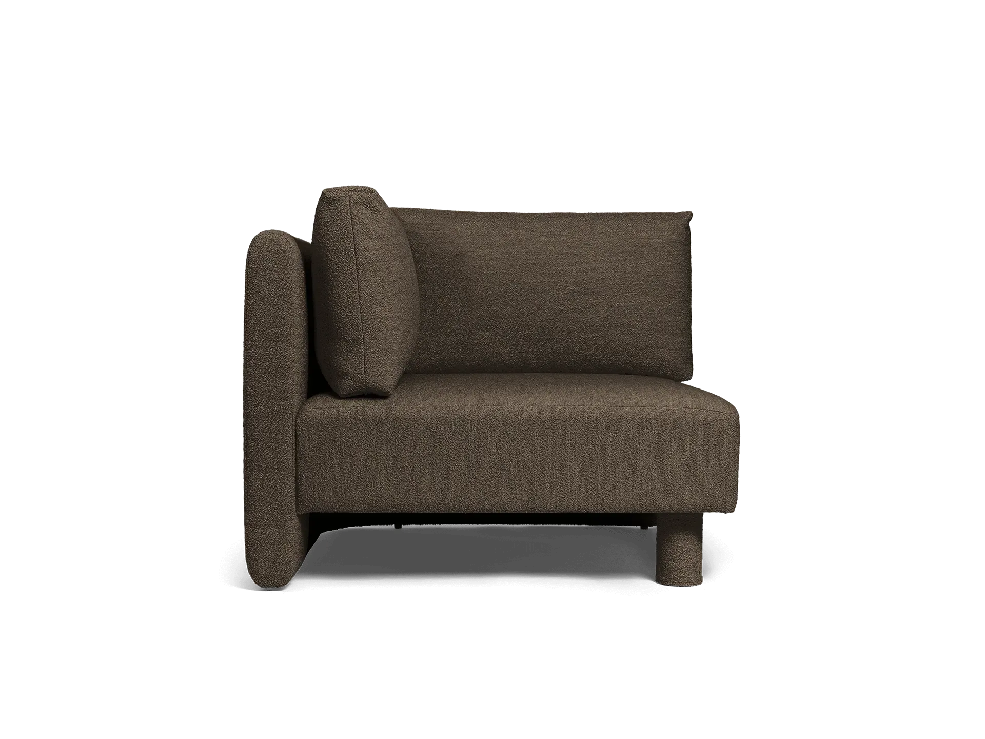 Dase Corner Sofa - Dark Brown, Bouclé image