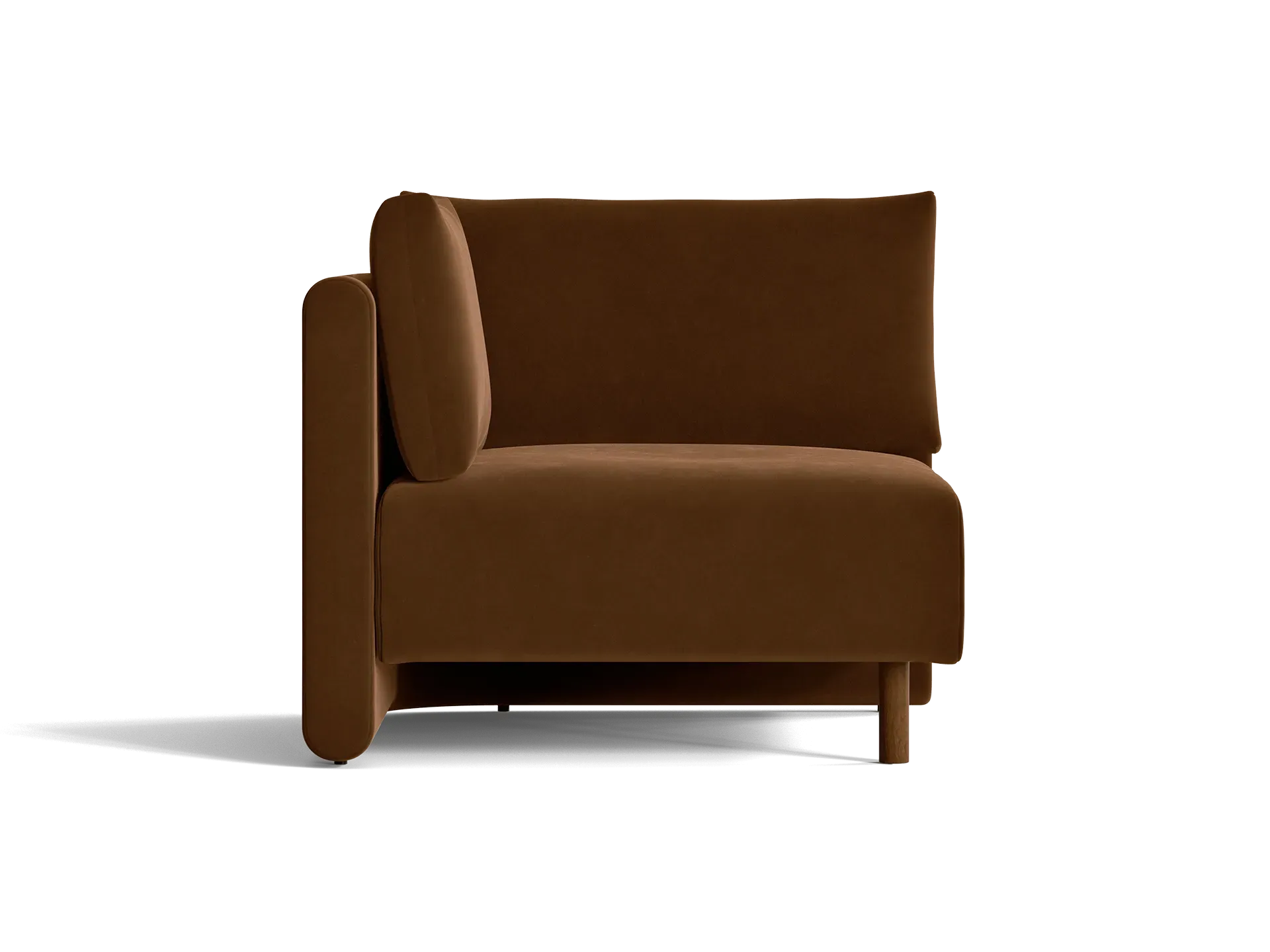 Dase Corner Sofa - Soft Brown, Rich Velvet