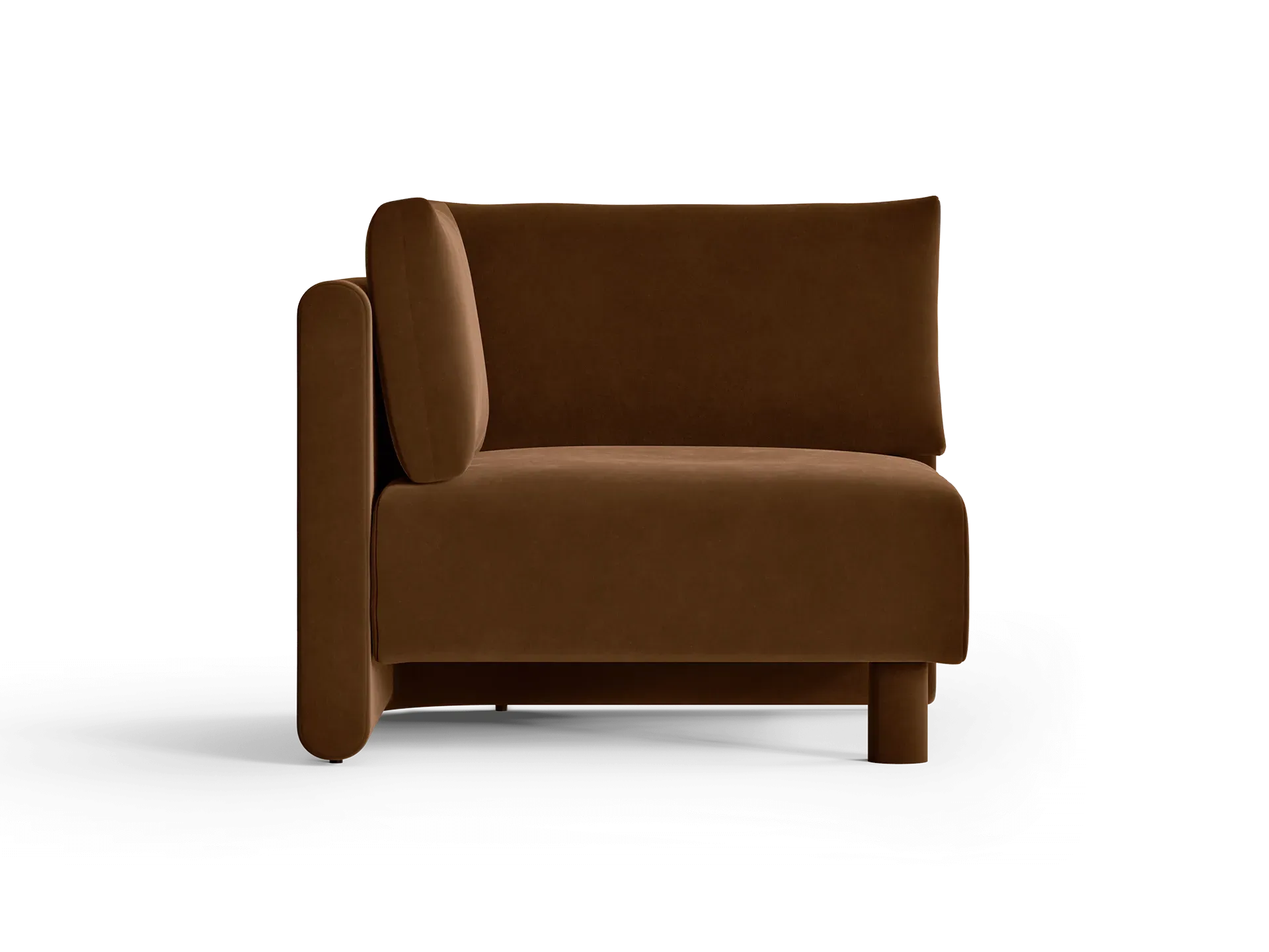 Dase Corner Sofa - Soft Brown, Rich Velvet