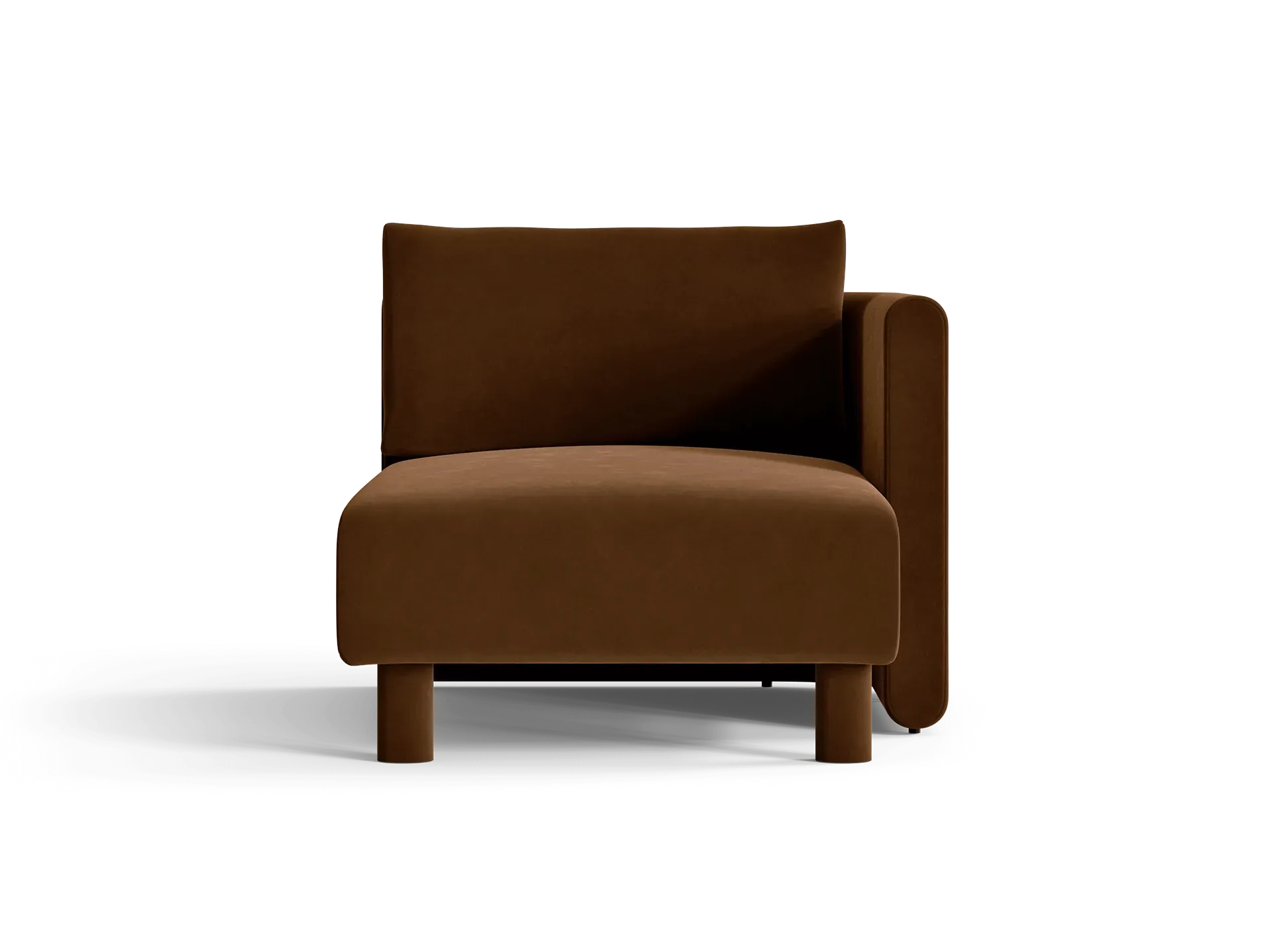 Dase Left Chaise Longue Sofa - Brown, Velvet image