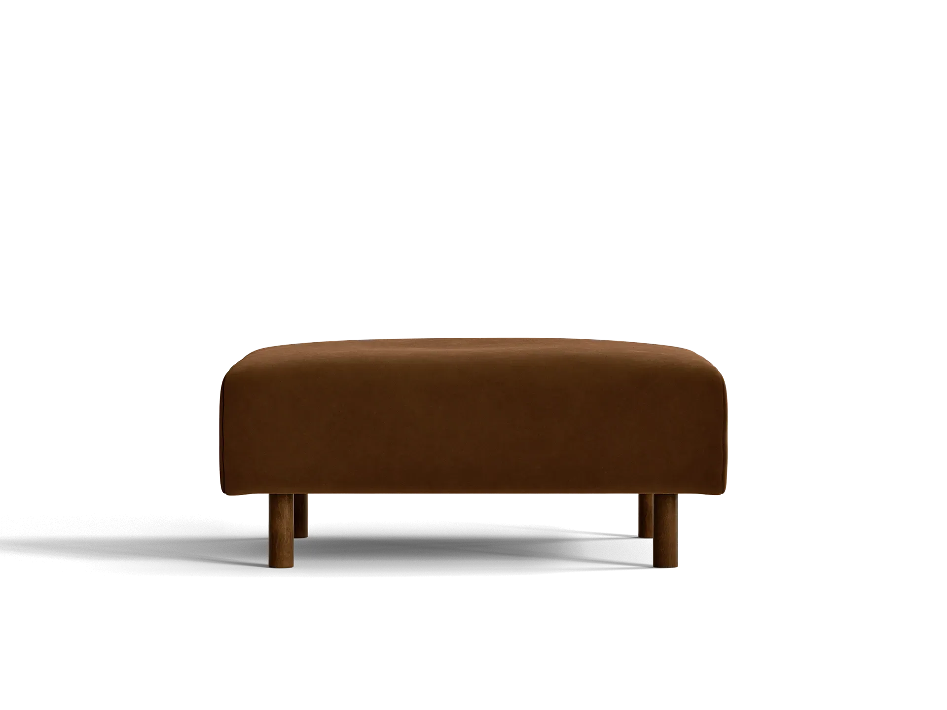 Dase Ottoman - Soft Brown, Rich Velvet