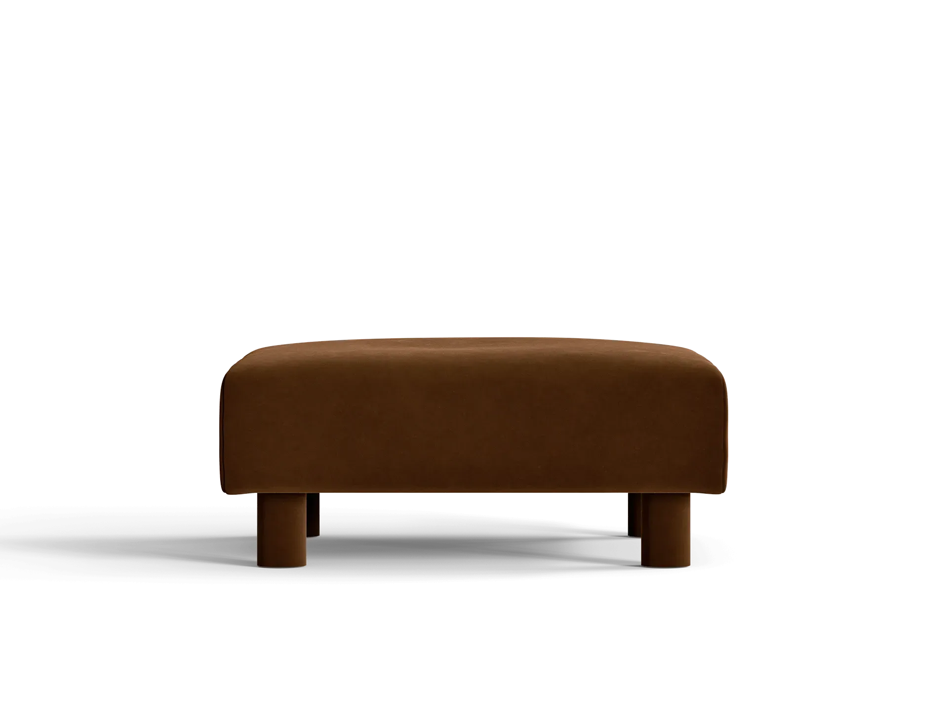 Dase Ottoman - Soft Brown, Rich Velvet