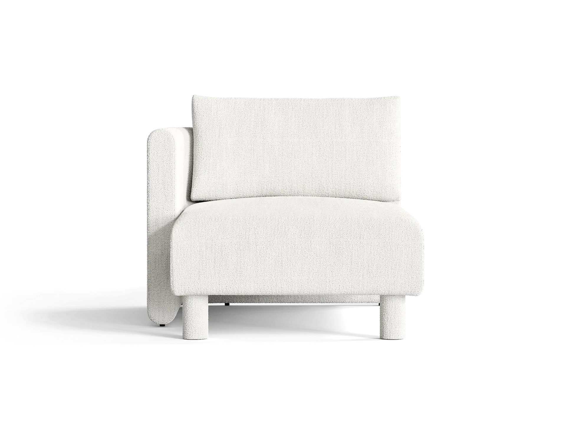 Dase Right Chaise Longue Sofa - Off-white, Bouclé