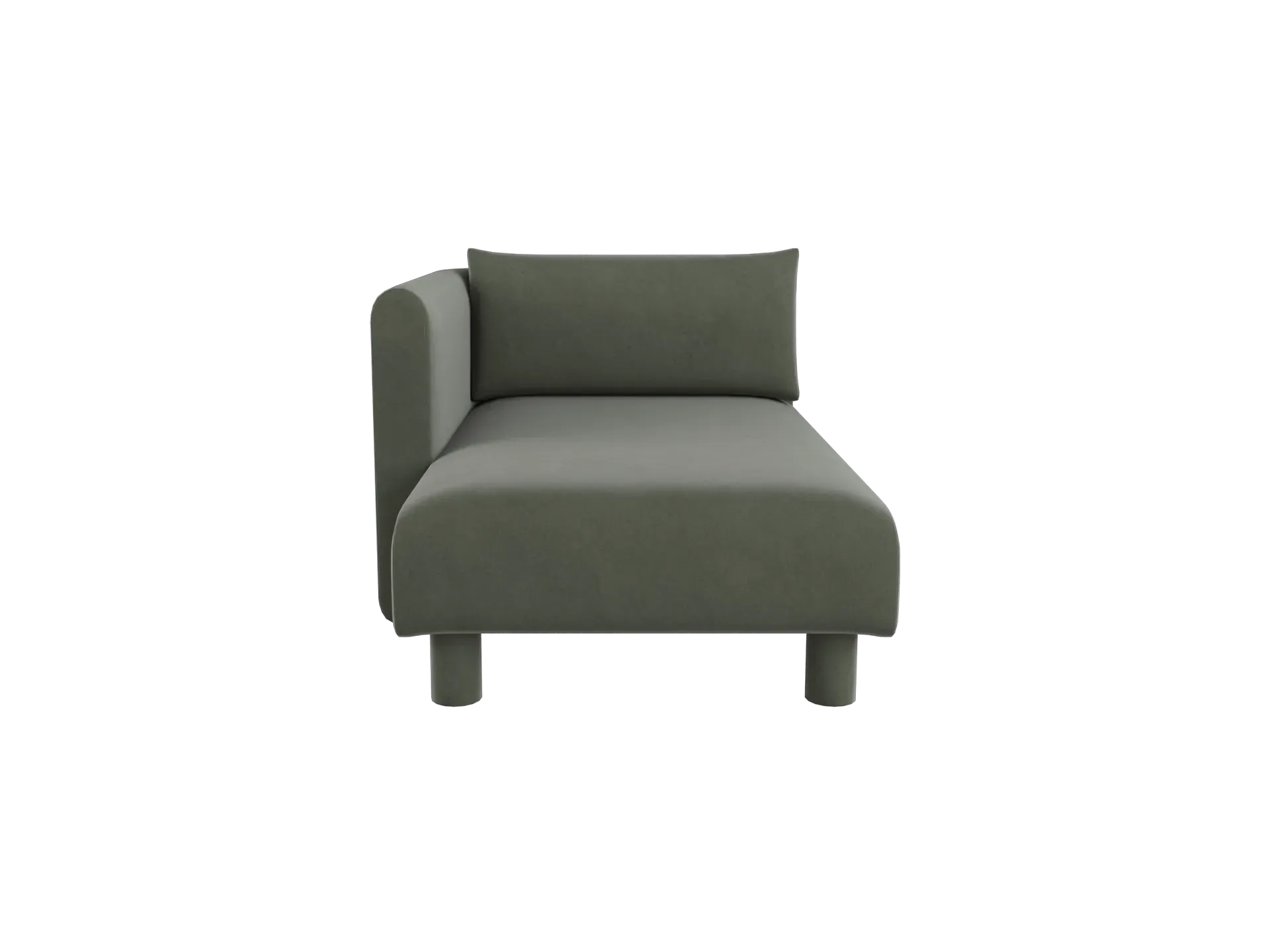 Dase Right Chaise Longue Sofa - Pine, Velvet