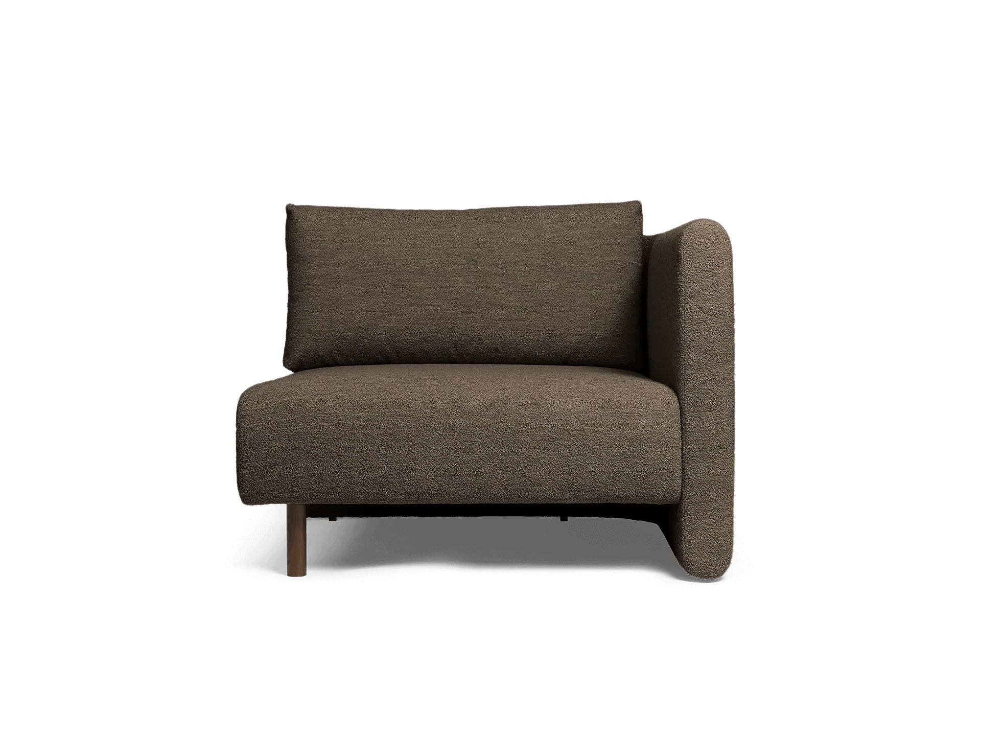 Dase Sofa Armrest Left - Dark Brown, Bouclé