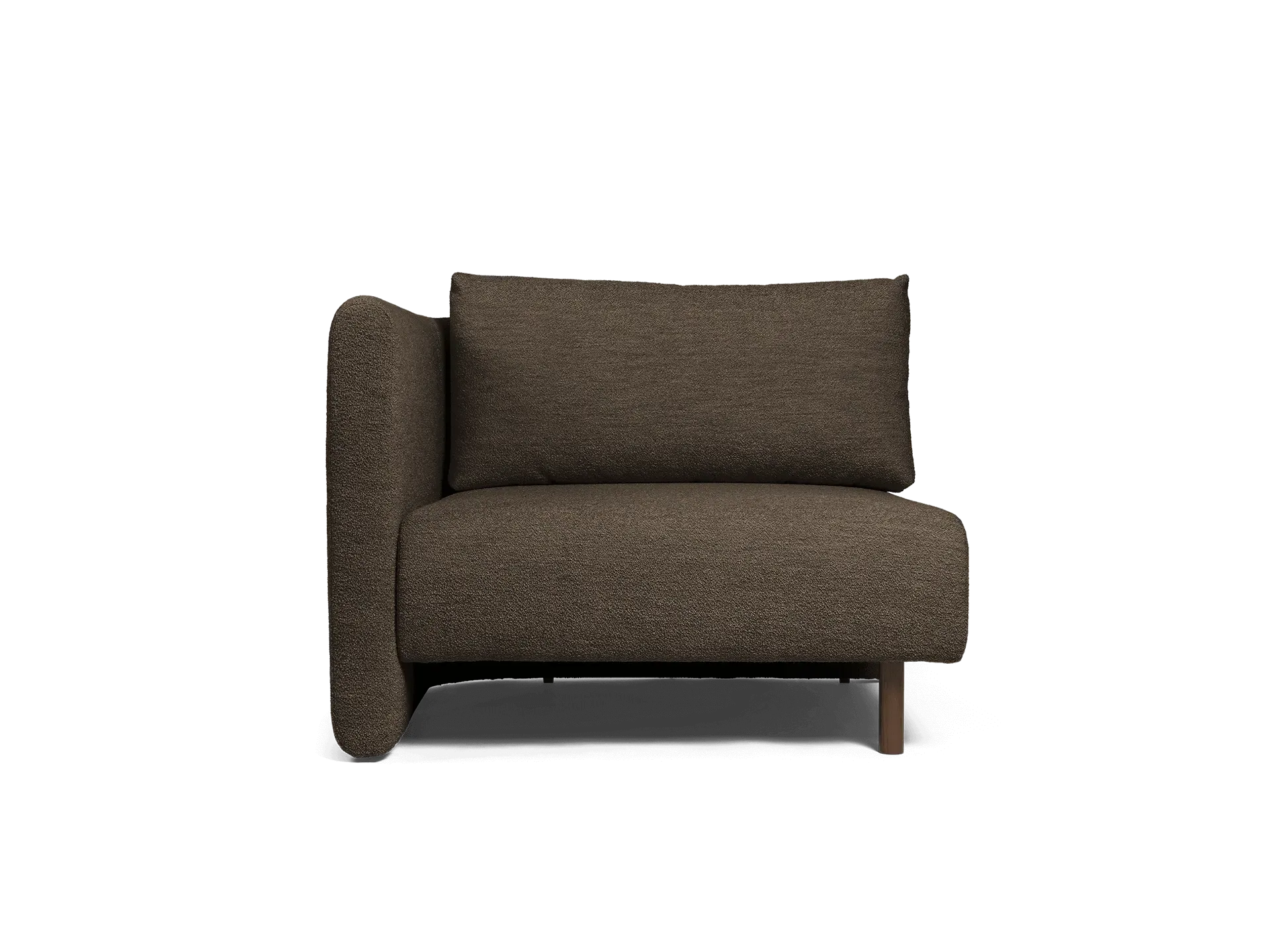 Dase Sofa Armrest Right - Dark Brown, Bouclé