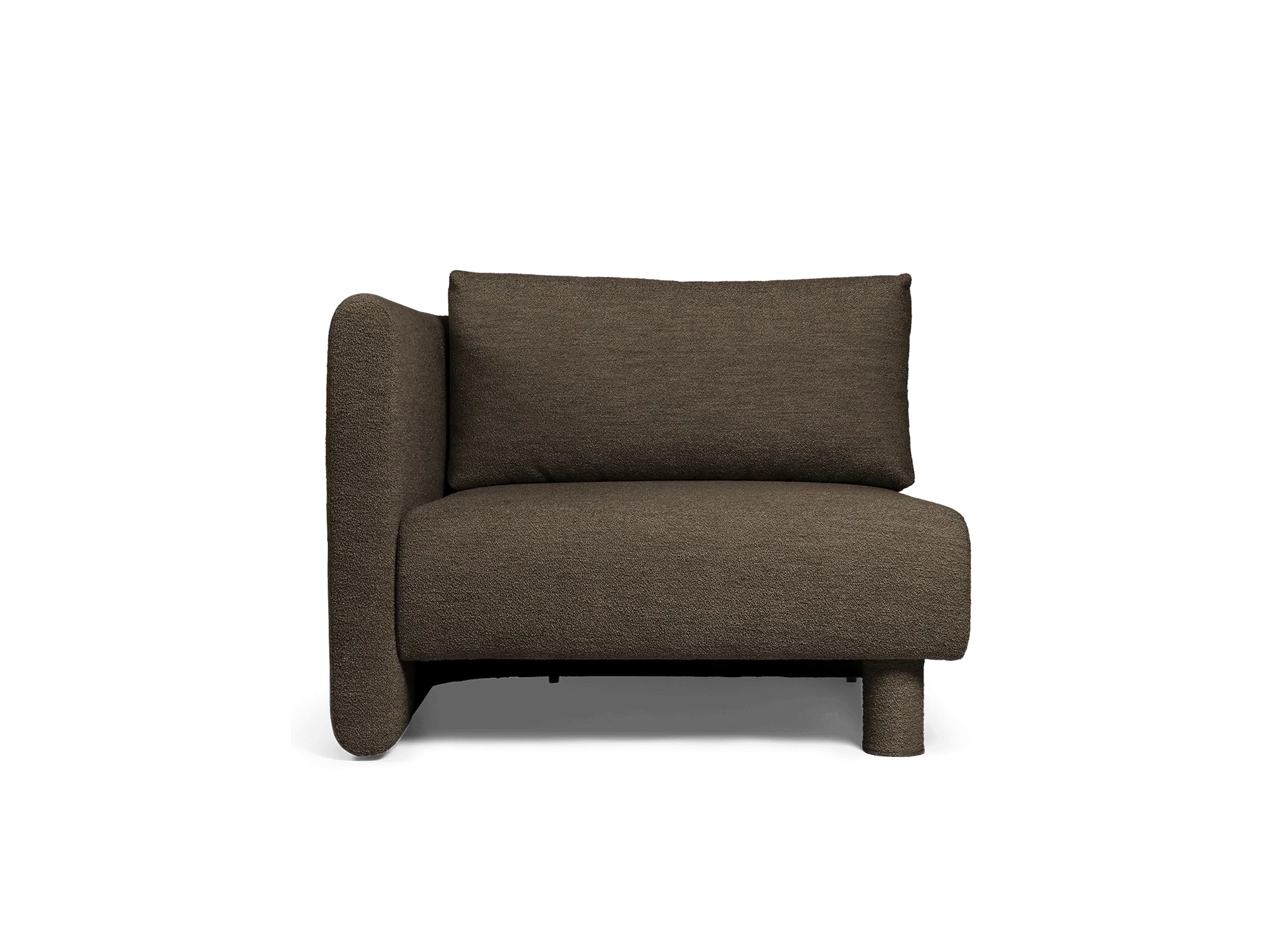 Dase Sofa Armrest Right - Dark Brown, Bouclé