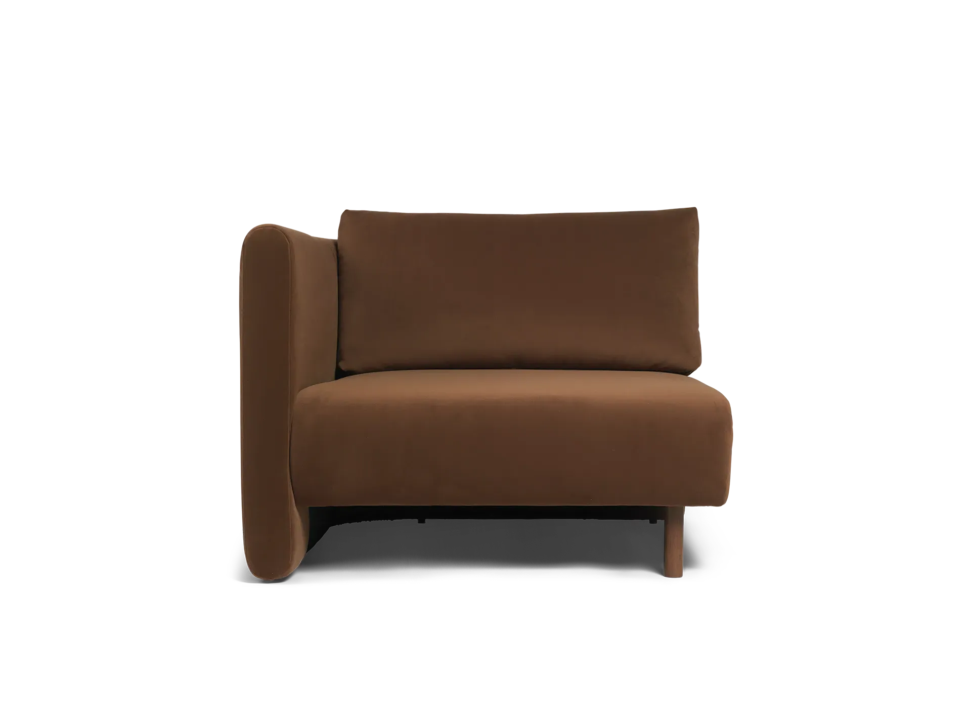 Dase Sofa Armrest Right - Soft Brown, Velvet