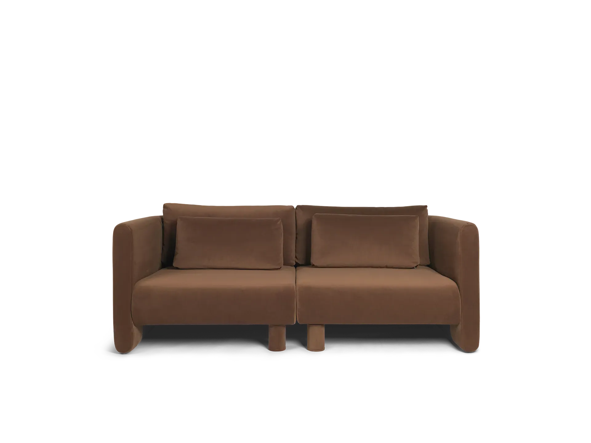 Dase Sofa Armrest Right - Soft Brown, Velvet