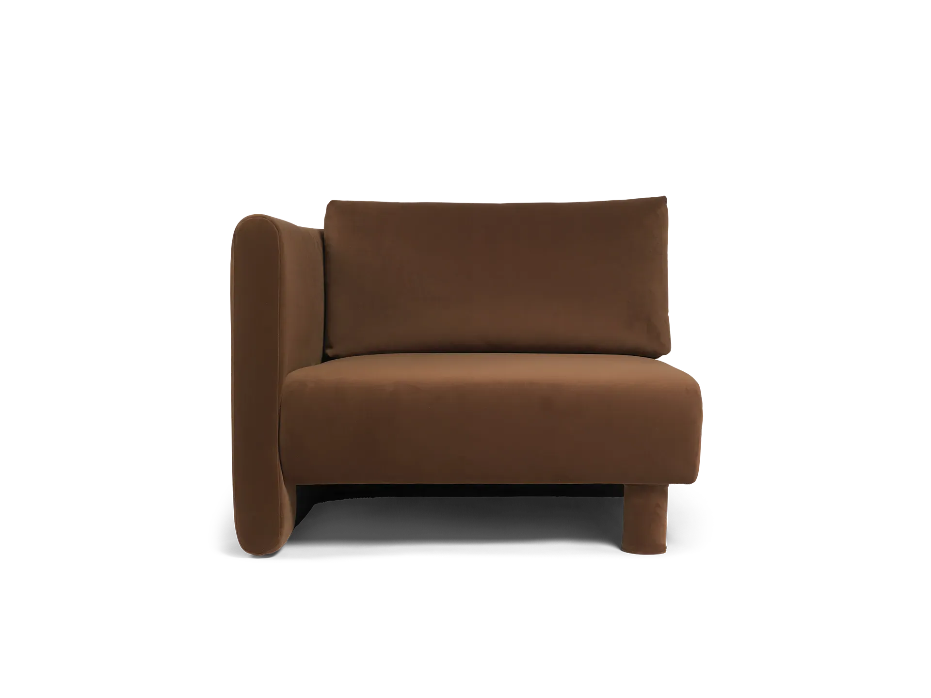 Dase Sofa Armrest Right - Soft Brown, Velvet