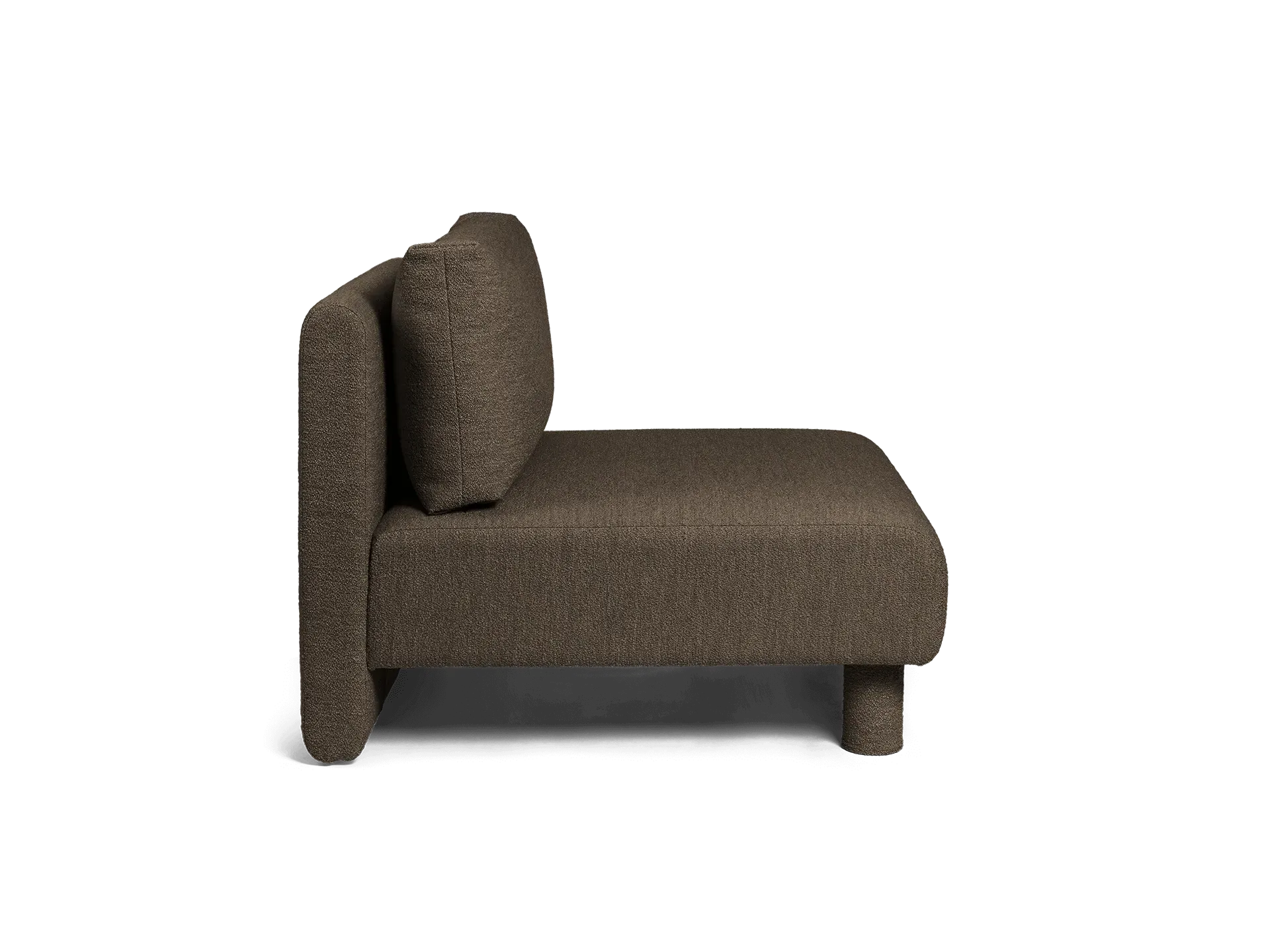 Dase Sofa Center - Dark Brown, Soft Bouclé