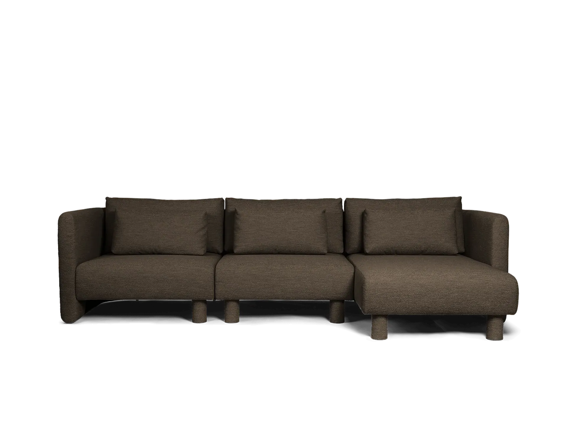 Dase Sofa Center - Dark Brown, Soft Bouclé