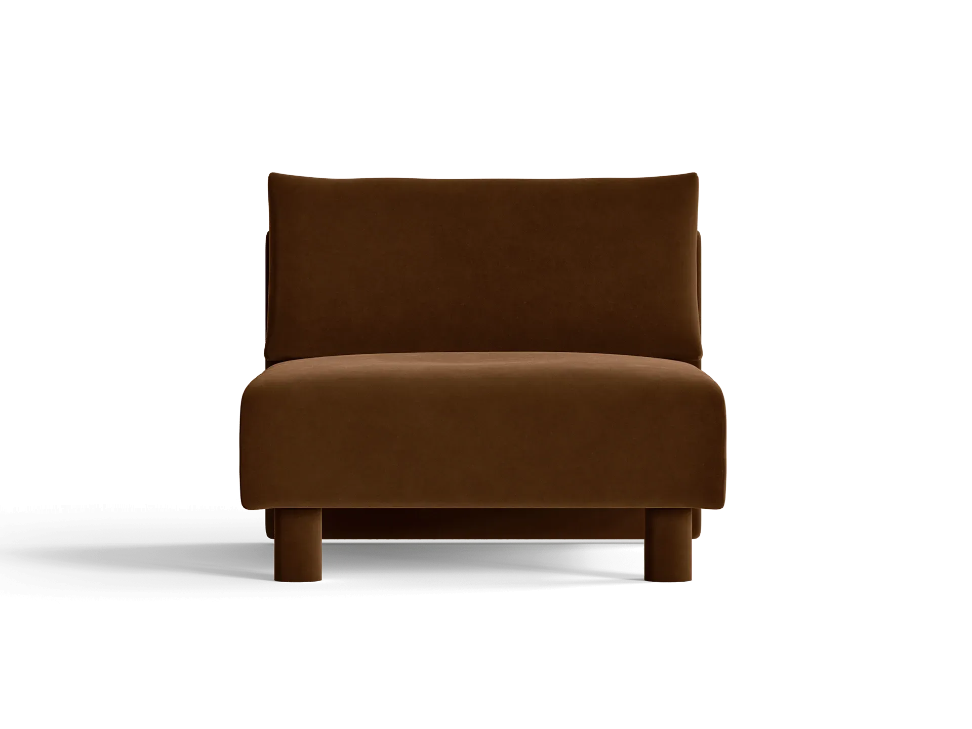 Dase Sofa Center - Soft Brown, Rich Velvet