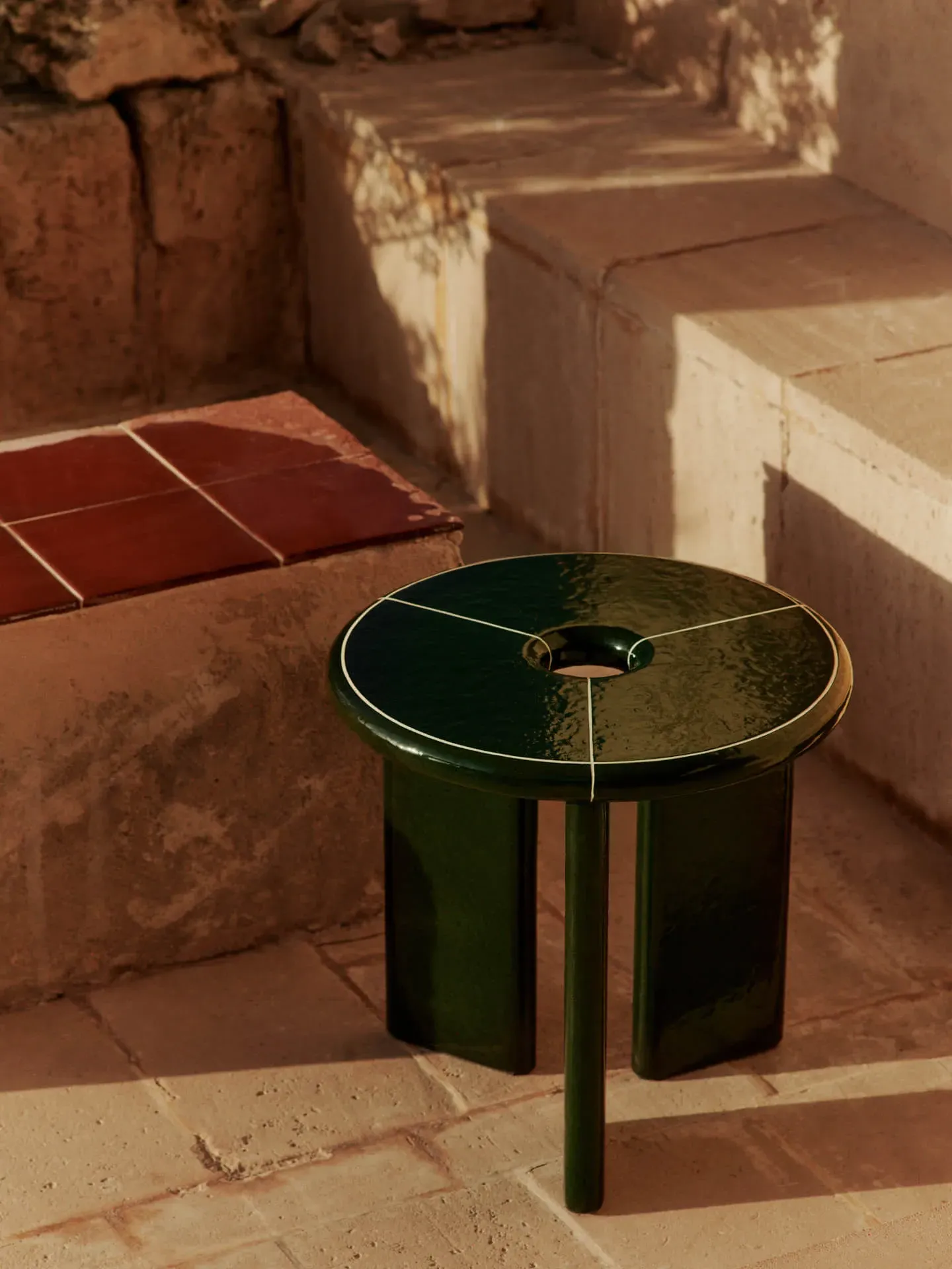 Deya Side Table - Dark Green