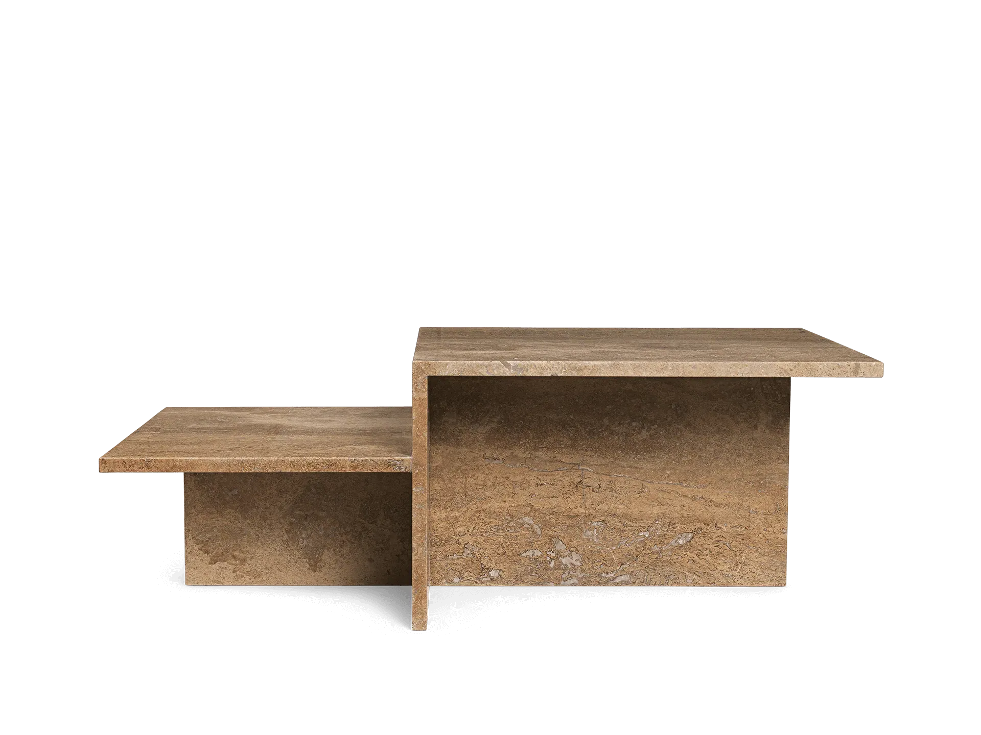 Distinct Coffee Table - Dark Brown, Travertine
