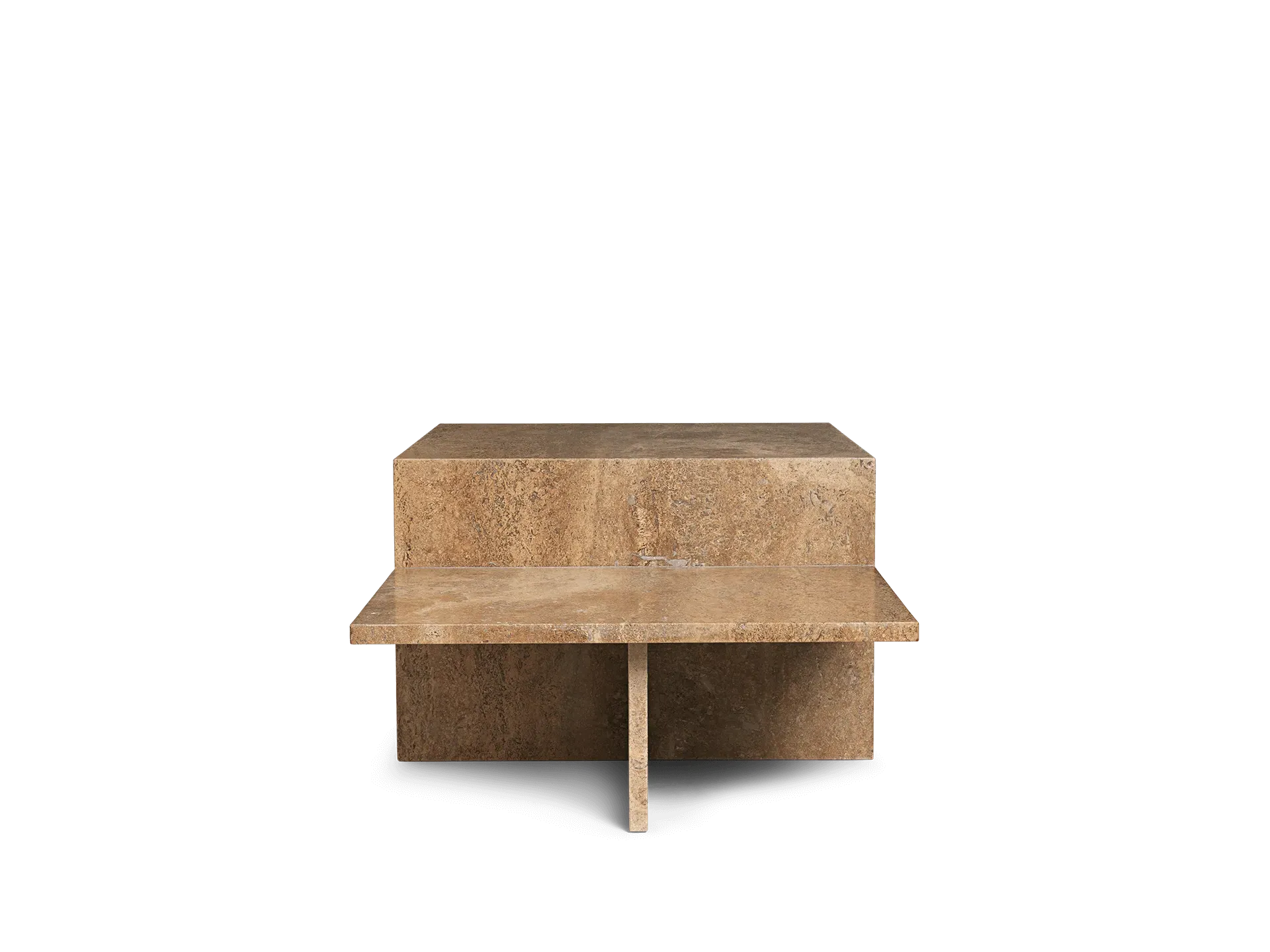 Distinct Coffee Table - Dark Brown, Travertine