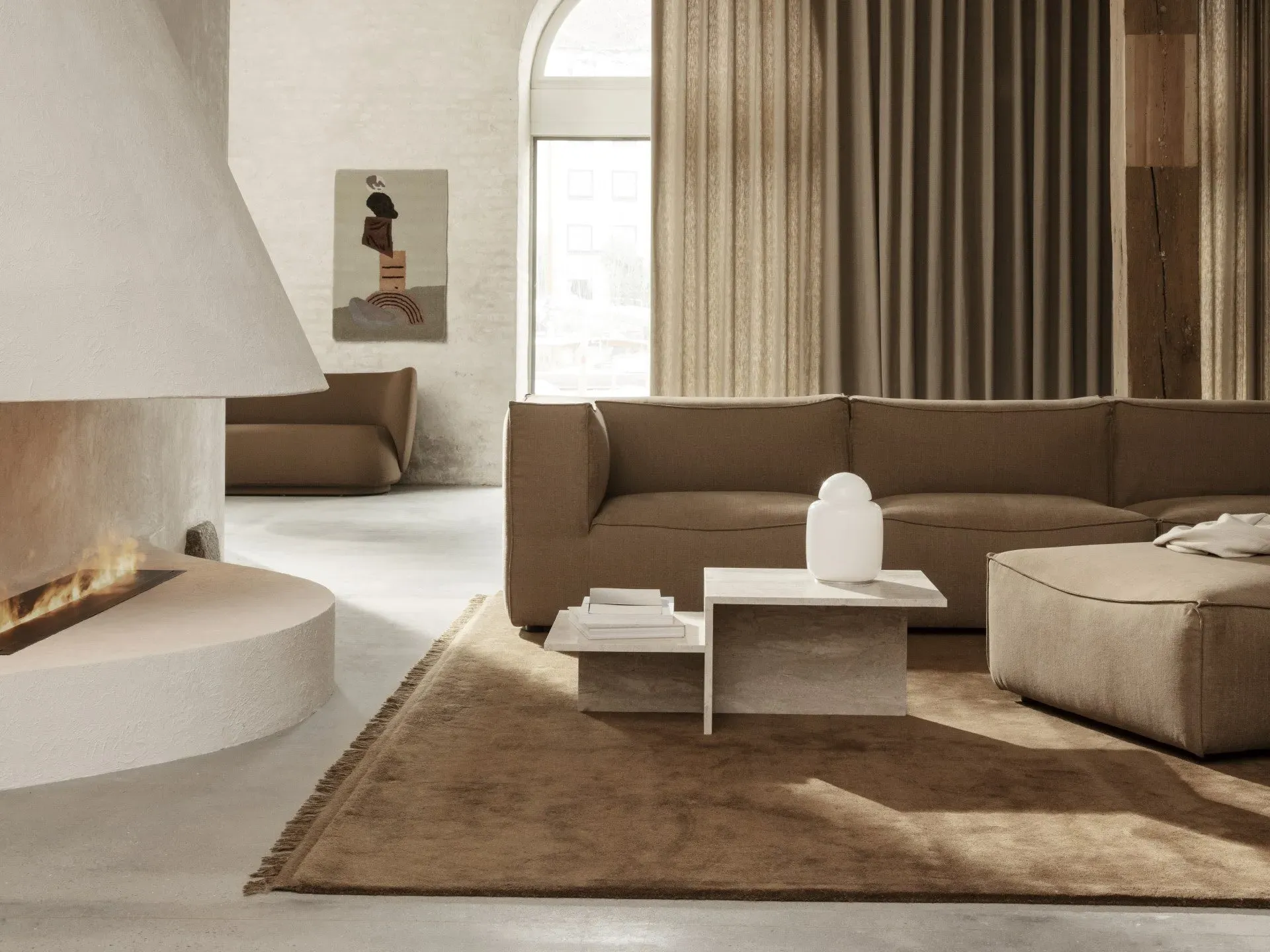 Distinct Coffee Table - Sand, Travertine