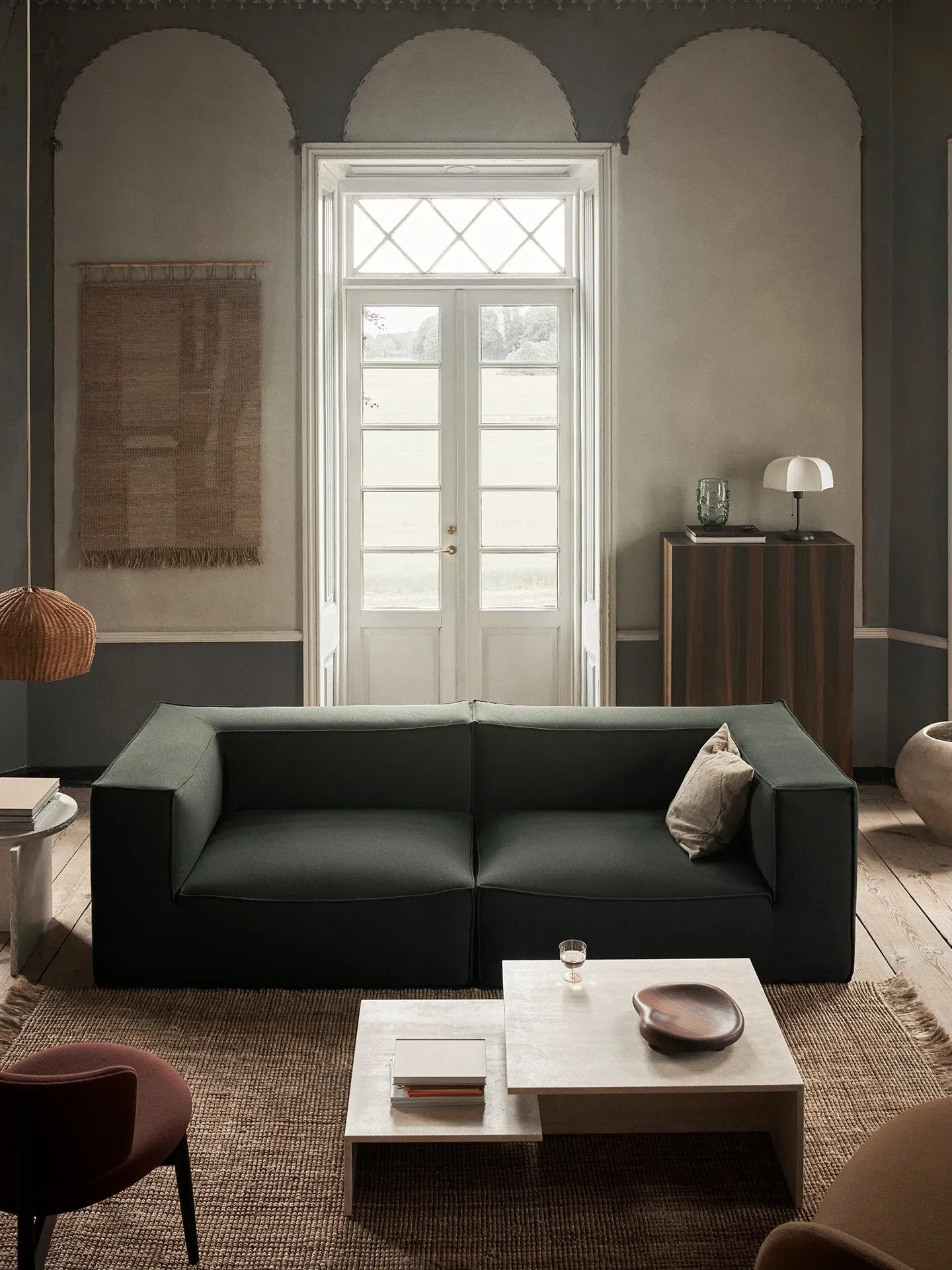 Distinct Grande Duo Tables - Travertine