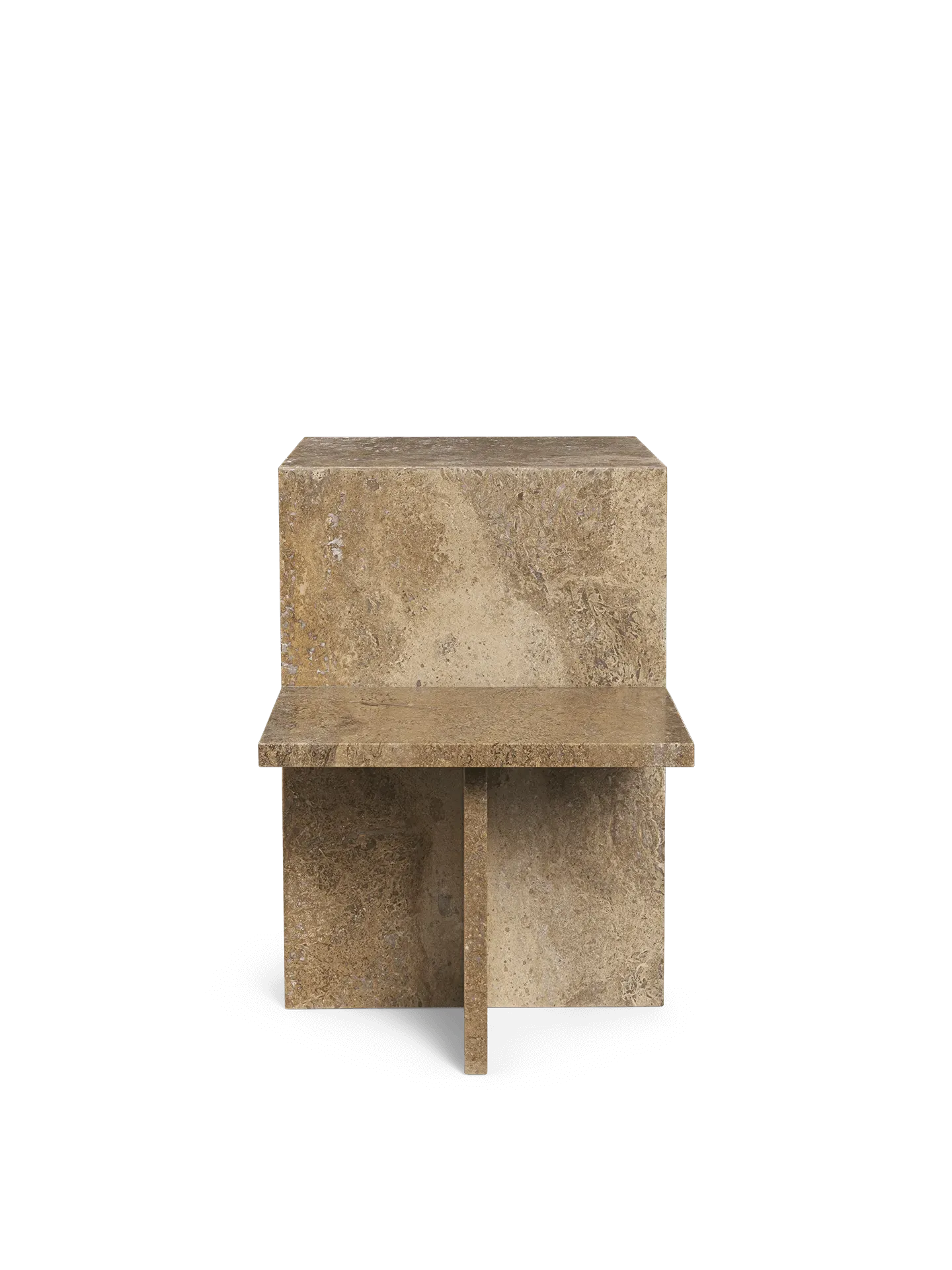 Distinct Side Table - Dark Brown, Travertine