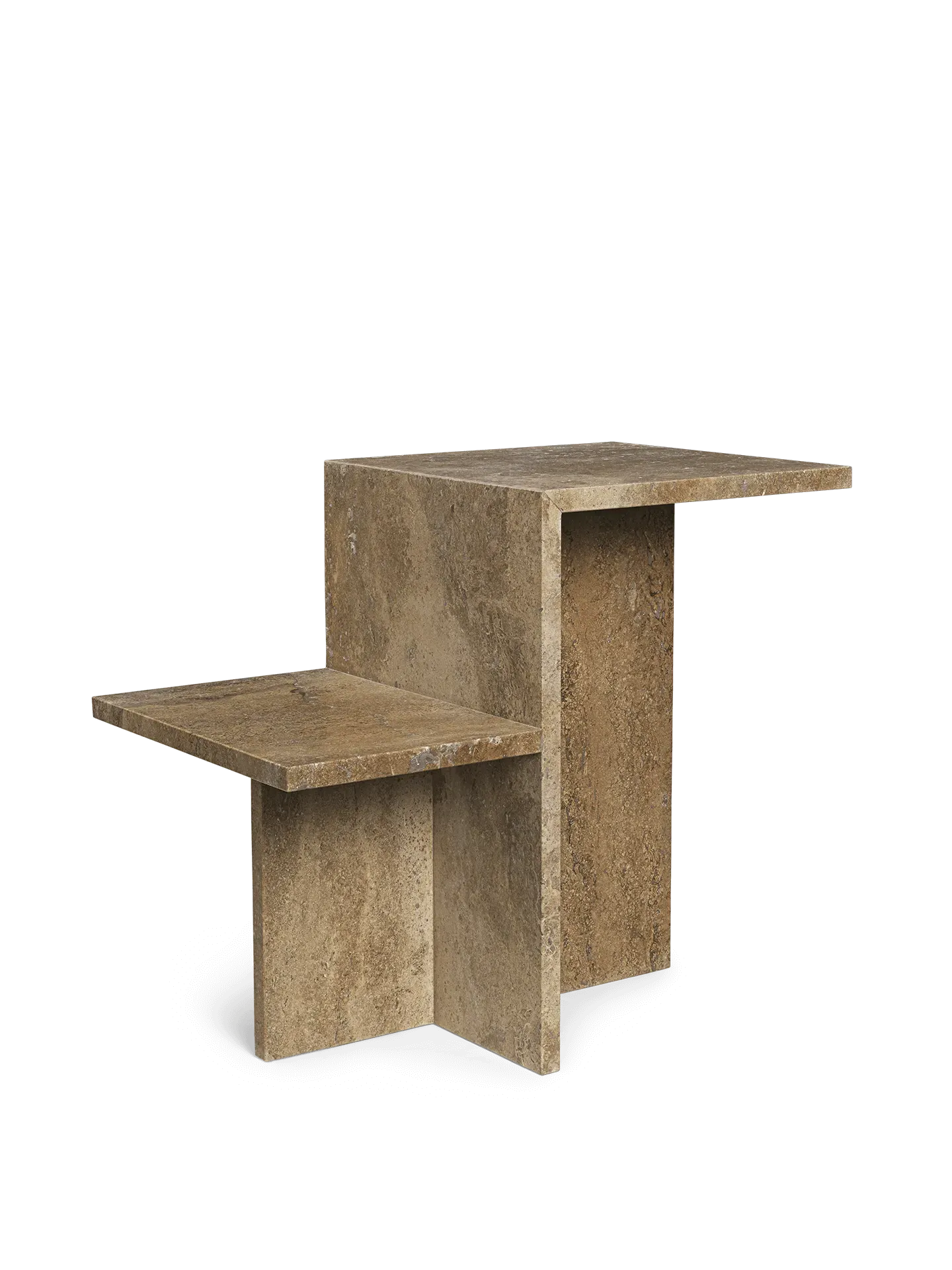 Distinct Side Table - Dark Brown, Travertine image