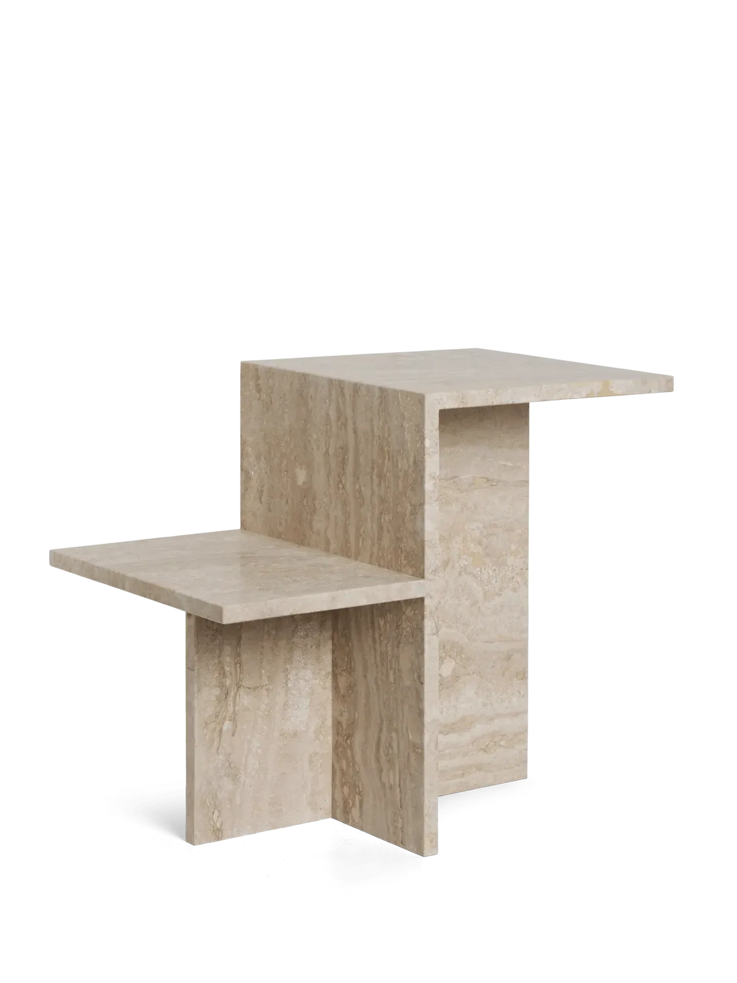 Distinct Side Table - Travertine
