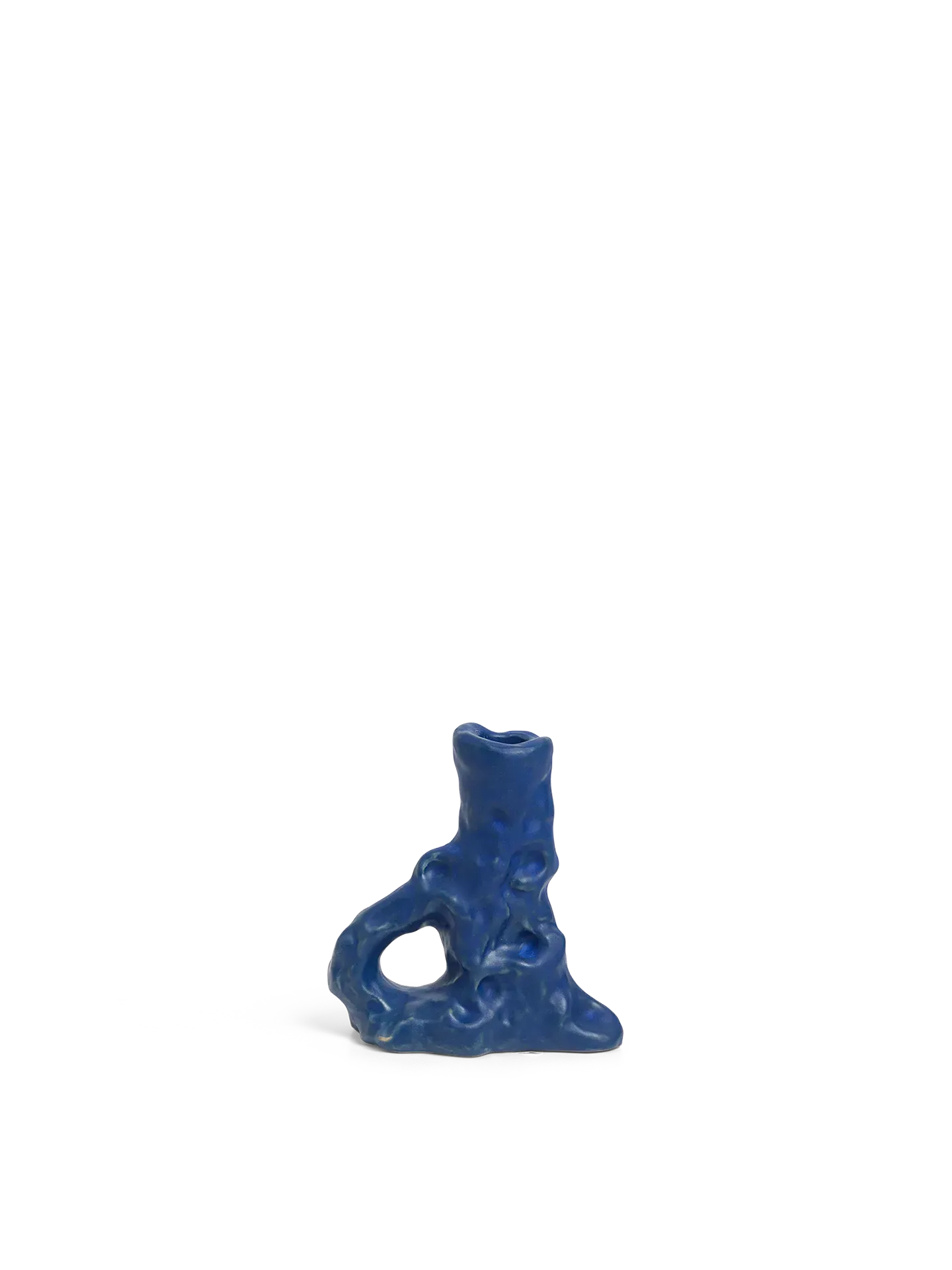 Dito Single Candle Holder - Bright Blue, Stoneware image