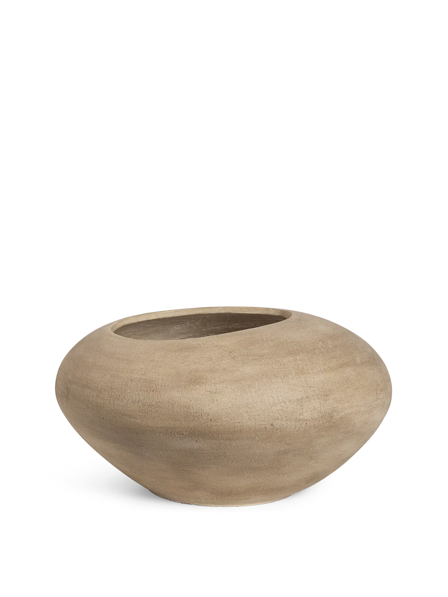 Dodu Low Plant Pot - Brown, Cement image