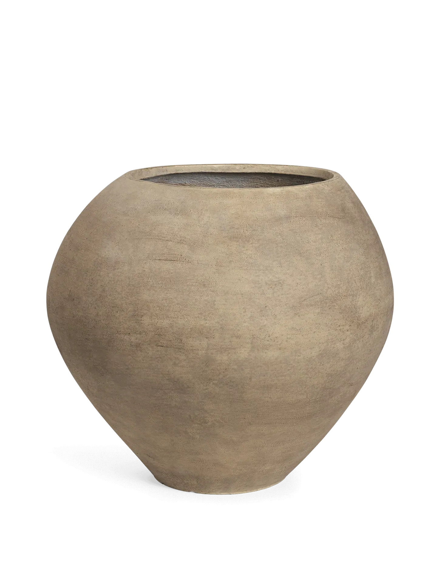 Dodu Tall Plant Pot - Brown, Cement