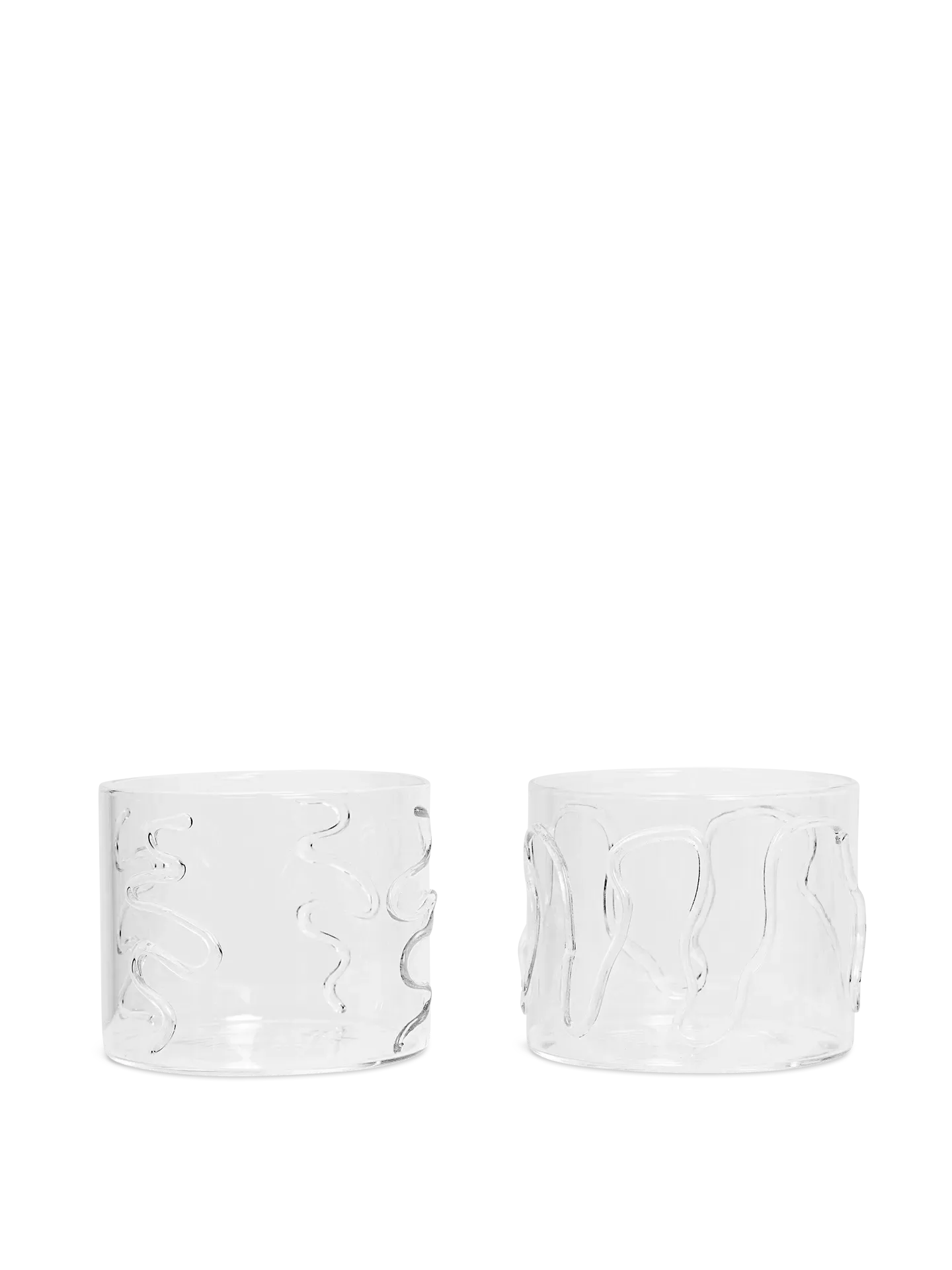 Doodle Low Glasses Set of 2 - Clear image