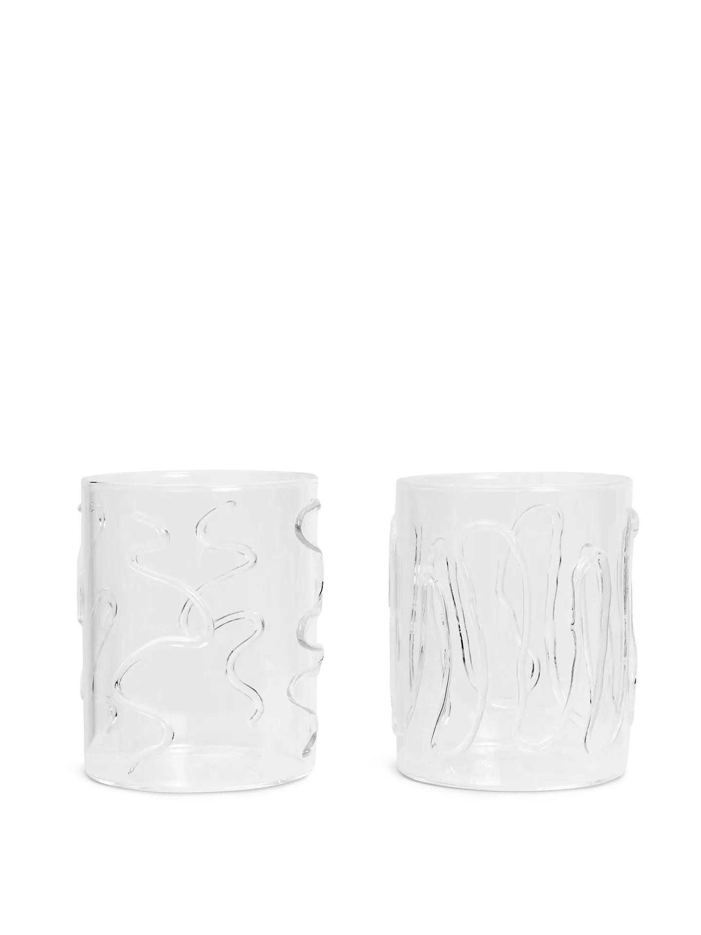 Doodle Tall Glasses Set of 2 - Clear