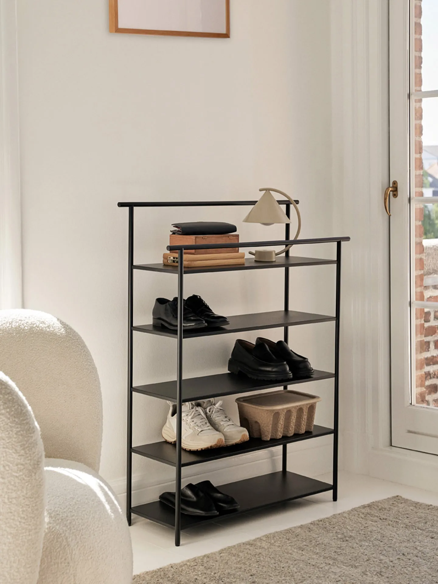Dora 5-Shelf Storage Rack - Black, Iron